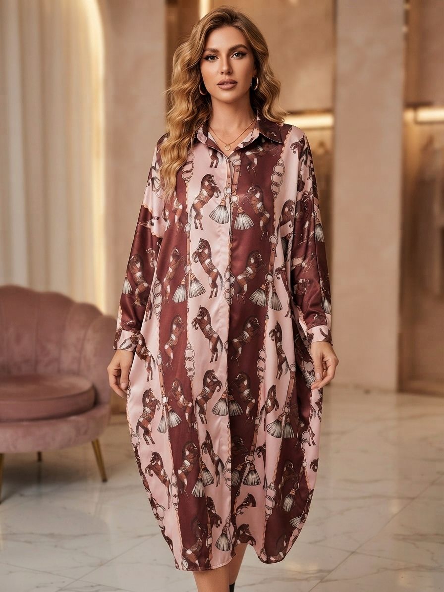 Robe Chemise Longue En Satin (x6)