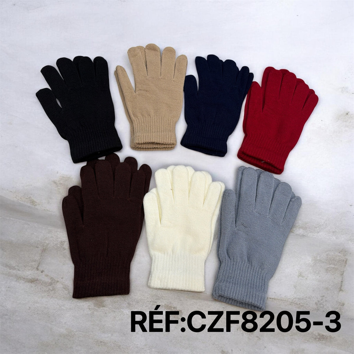Gants d’hiver  en maille confortable(x12)