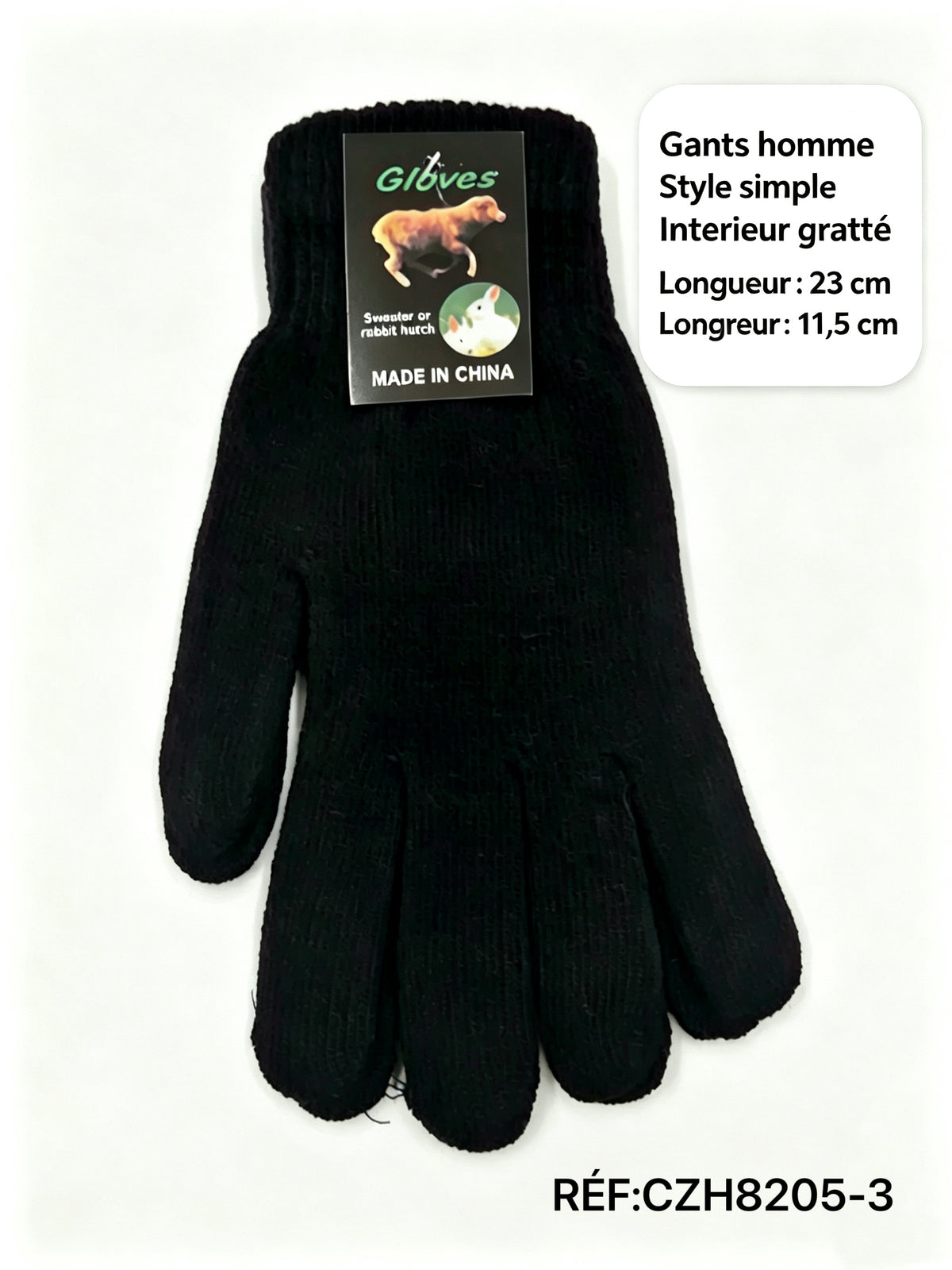 Gants homme tricotés extensibles(x12)H3