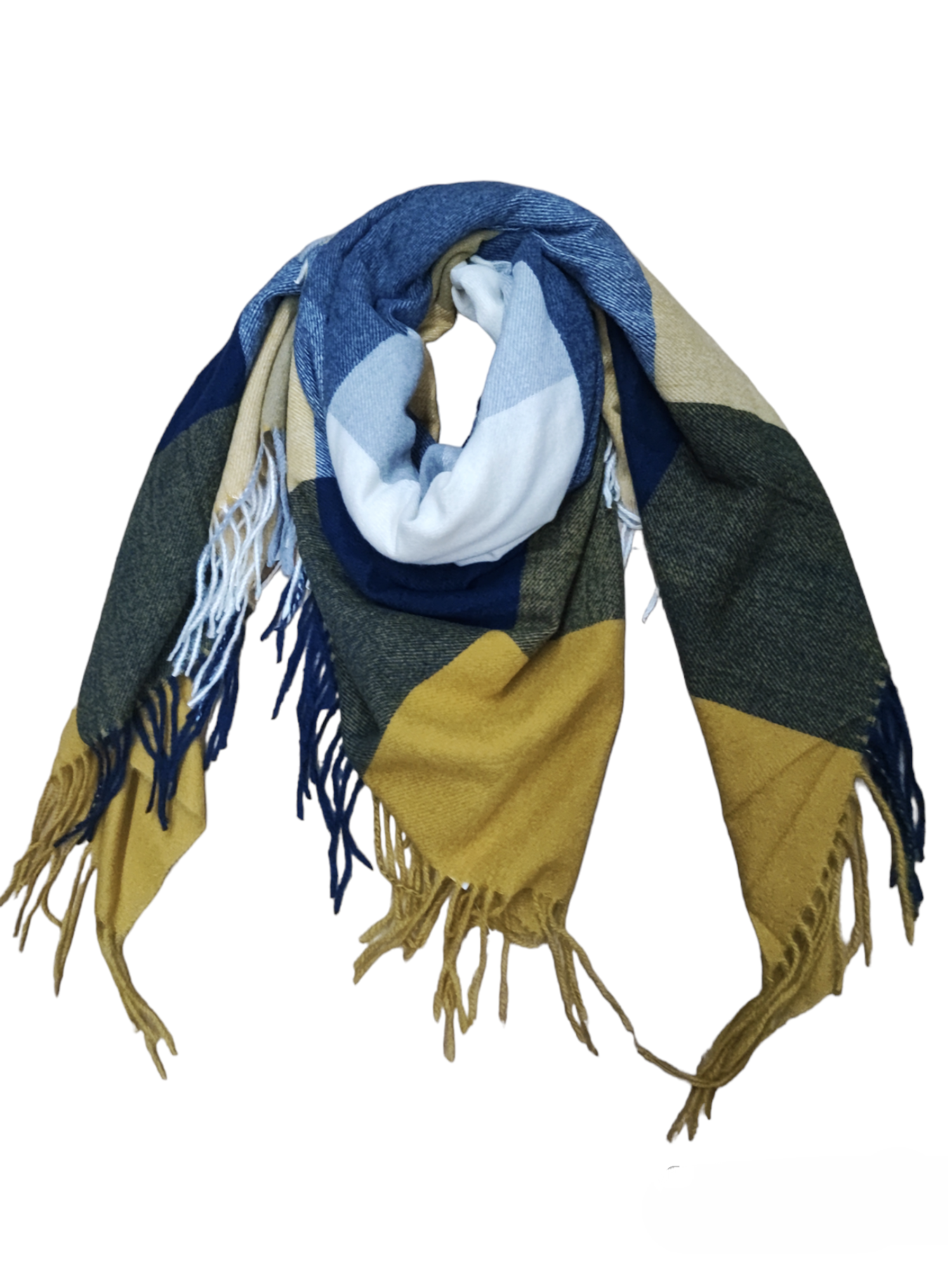 Écharpe châle motif  carreaux (x12)#13