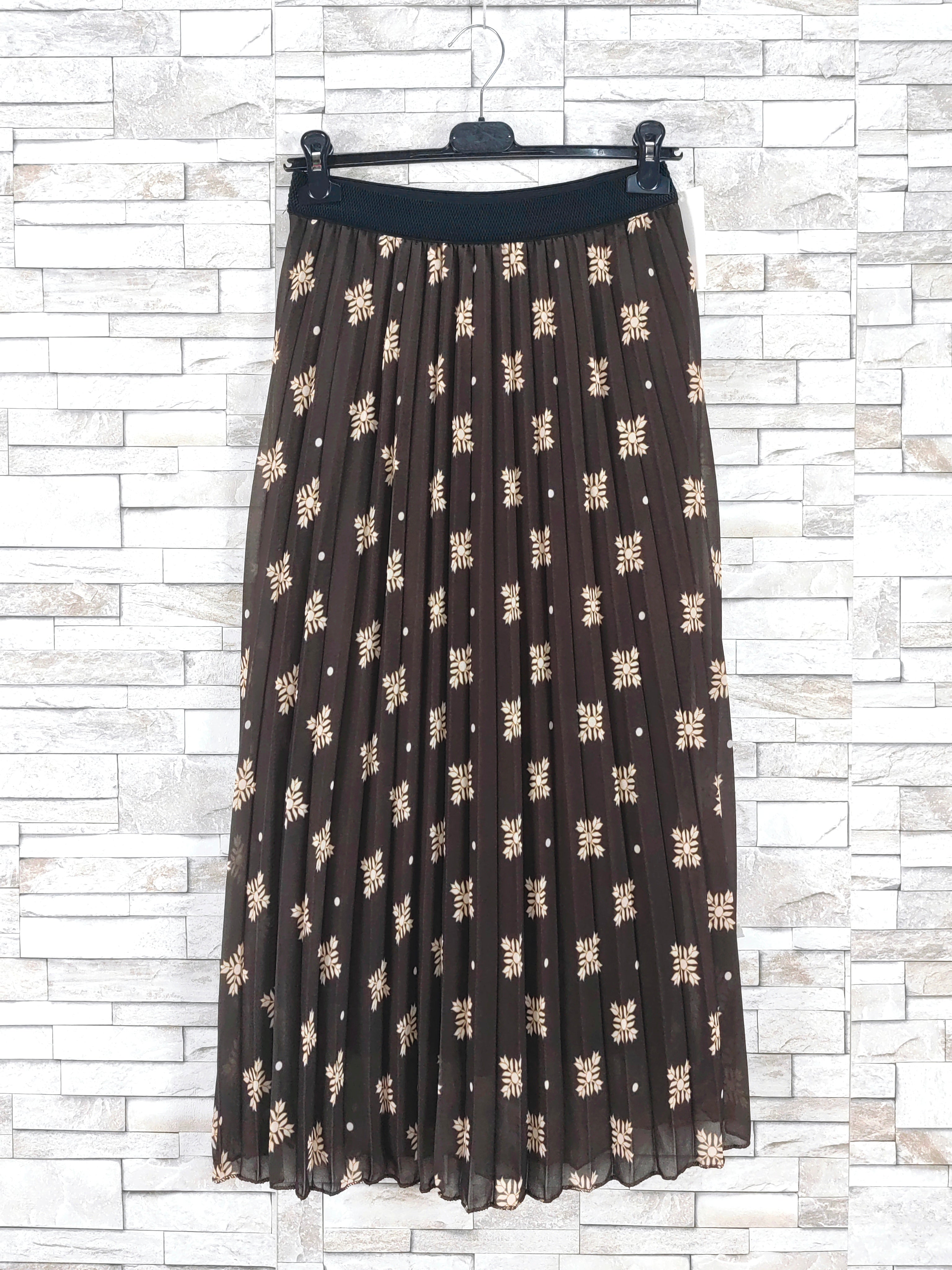 Long printed pleated skirt (X6)