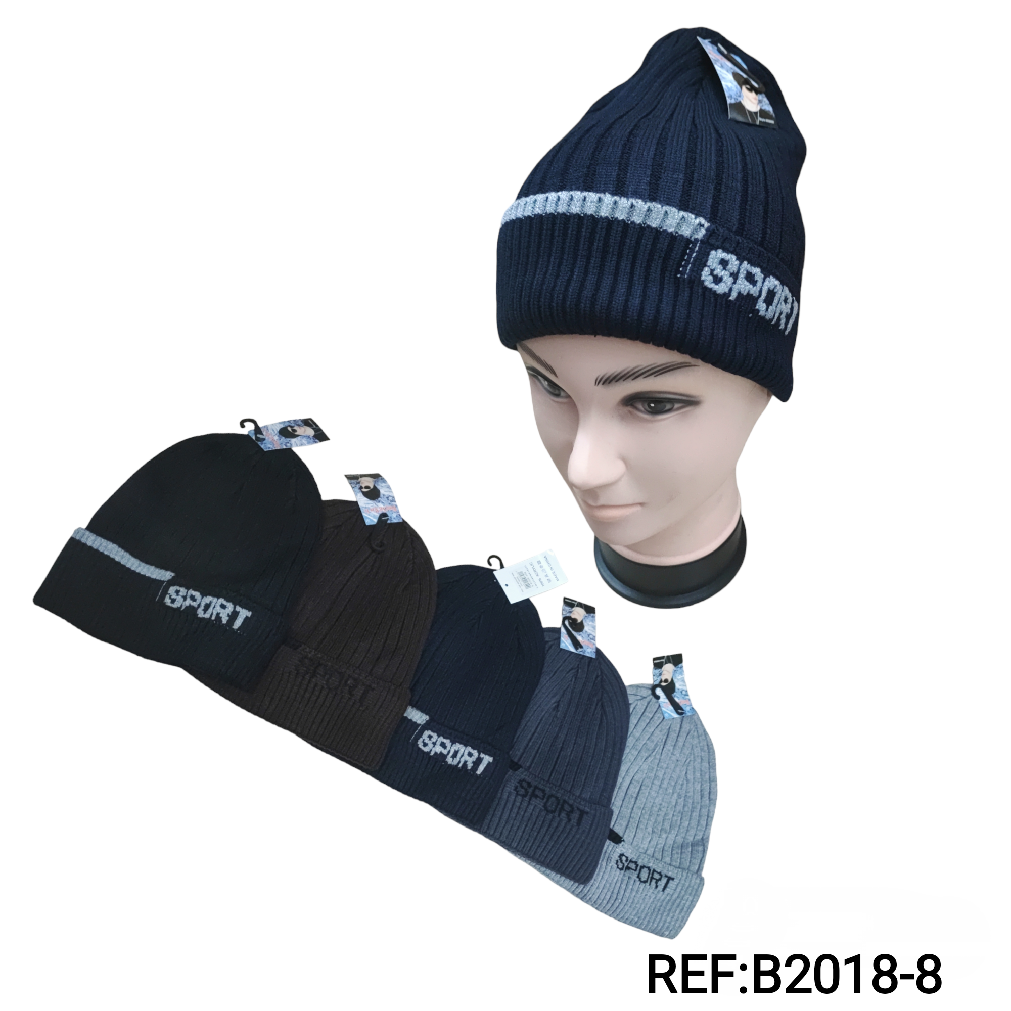 Fleece hat with sports writing detail (x12) #8