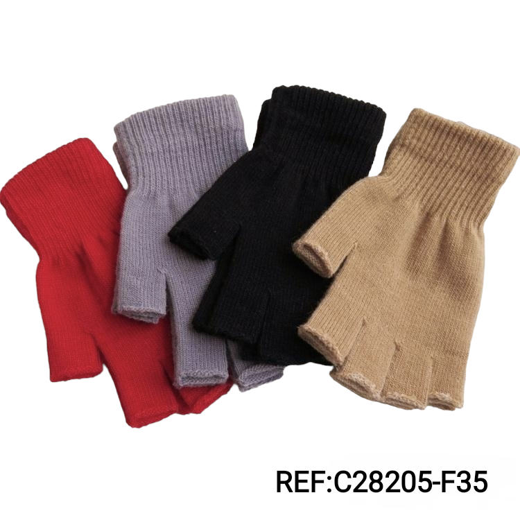 Mitaines gants femme couleur Simple (x12)