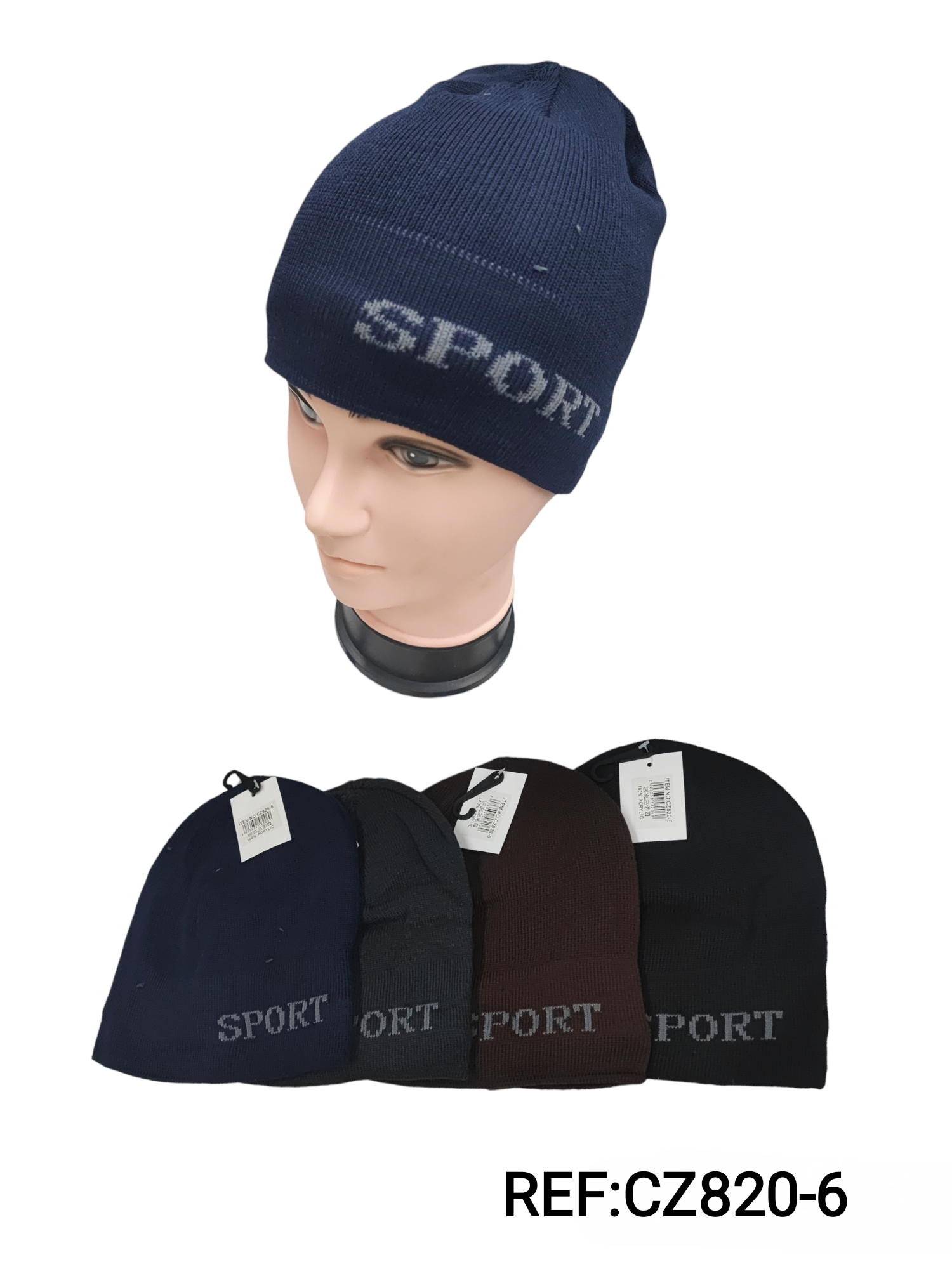 Fleece hat with sports writing detail (x12) *6