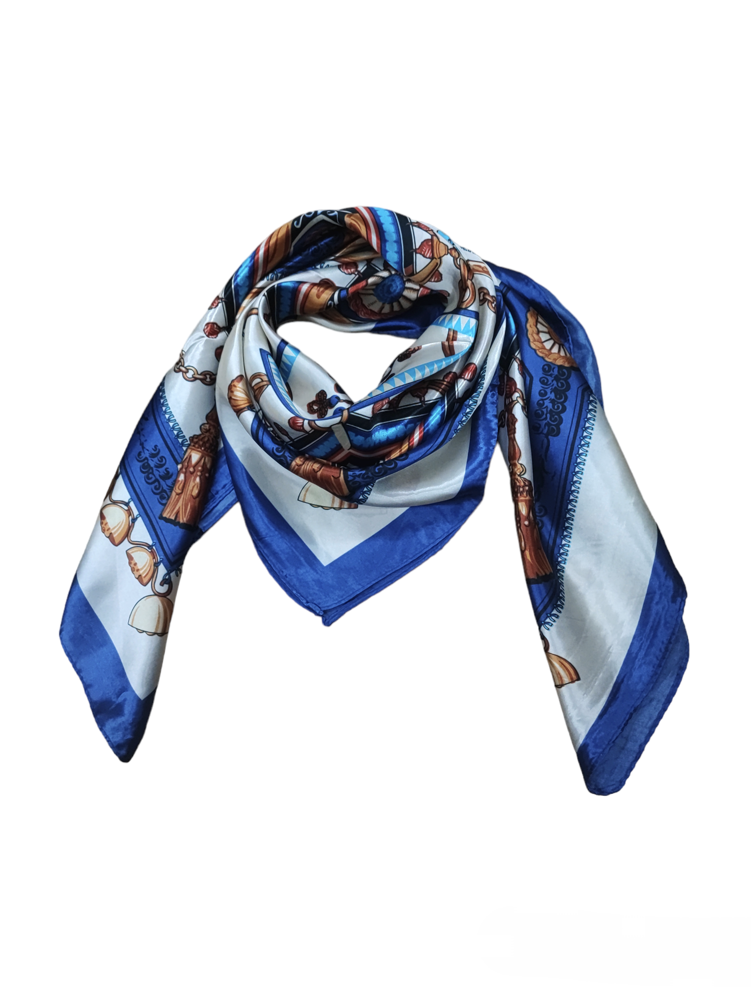 90cm square scarf with fancy print (x10)#22