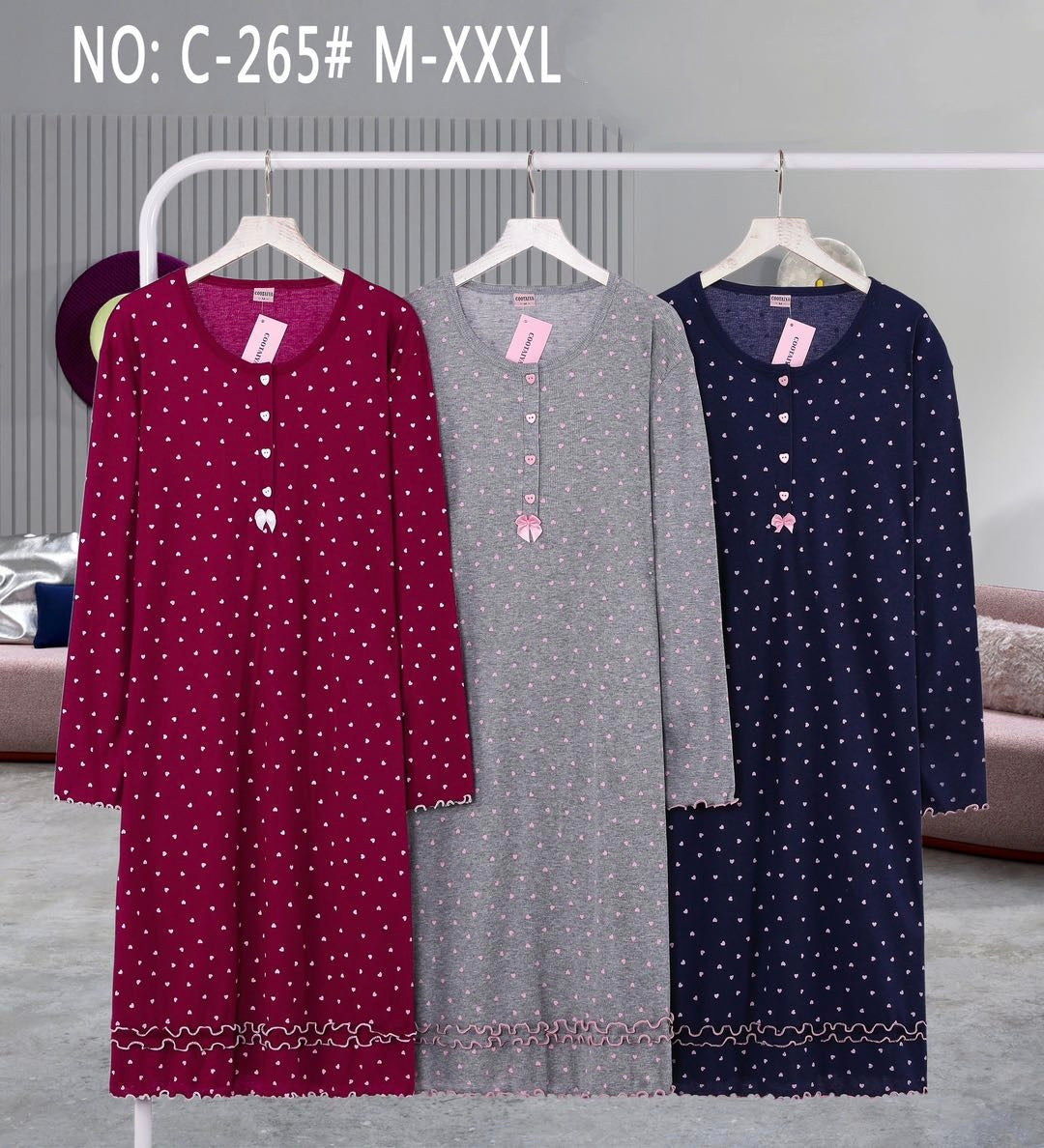 Pyjama long femme couleurs/tailles mélangées (x15)