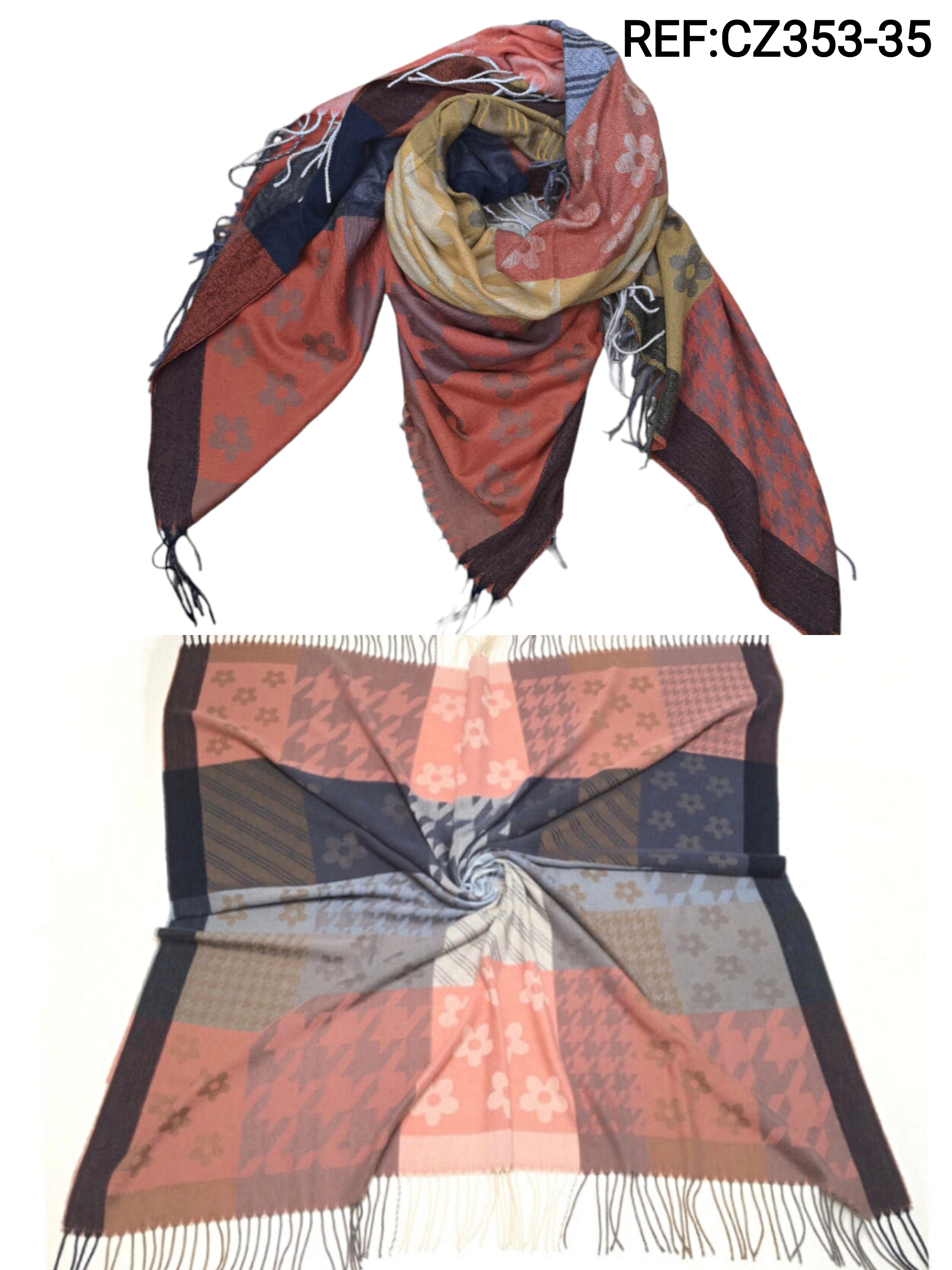 Flower pattern shawl scarf (x6)#35