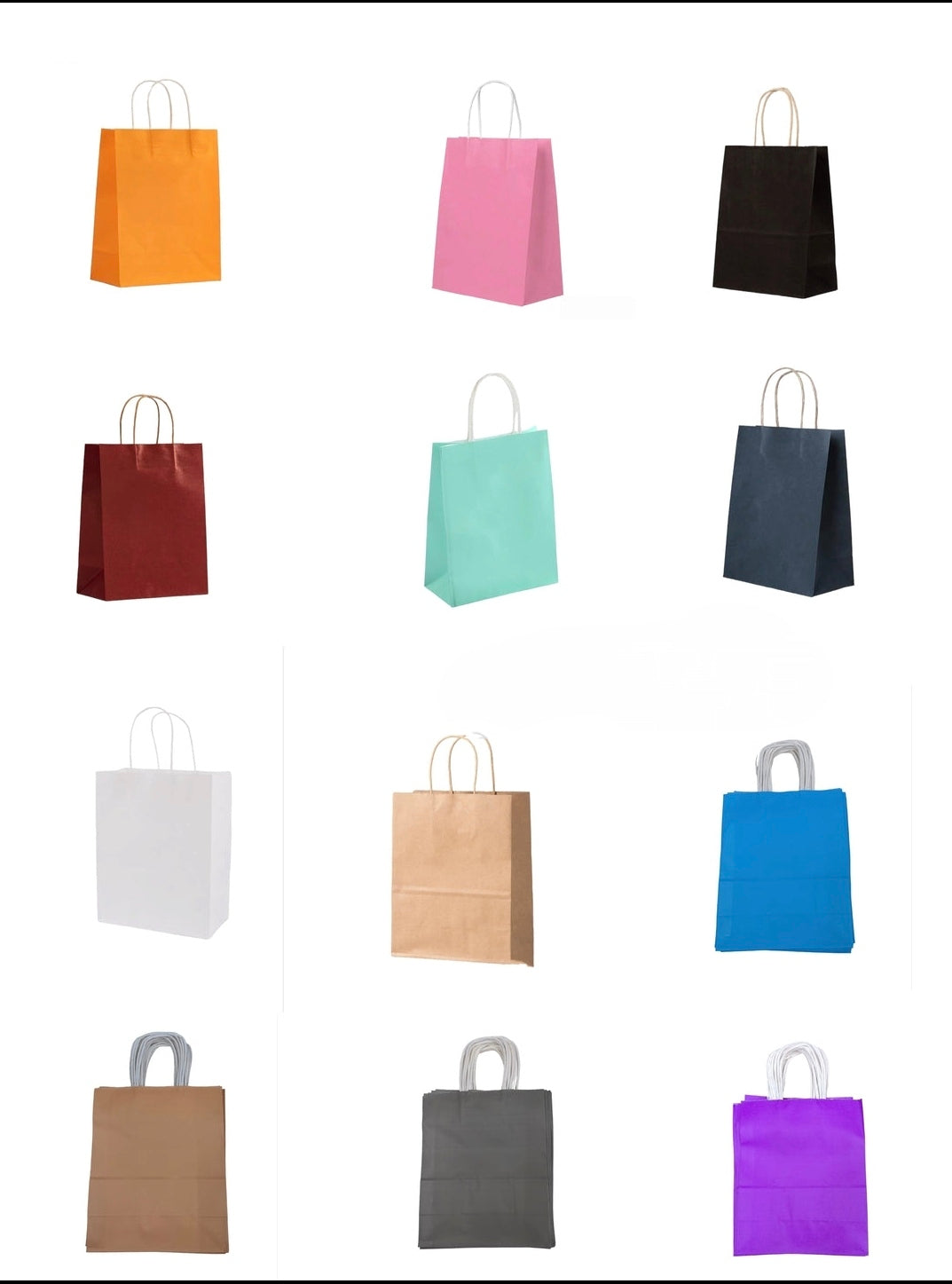 LOT OF (120)-Kraft paper bags /16*6*15cm (mixed colors)