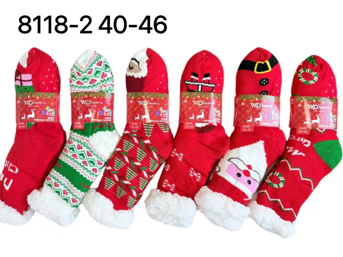 Chausettes chaussons Noël  Homme (x12)8118
