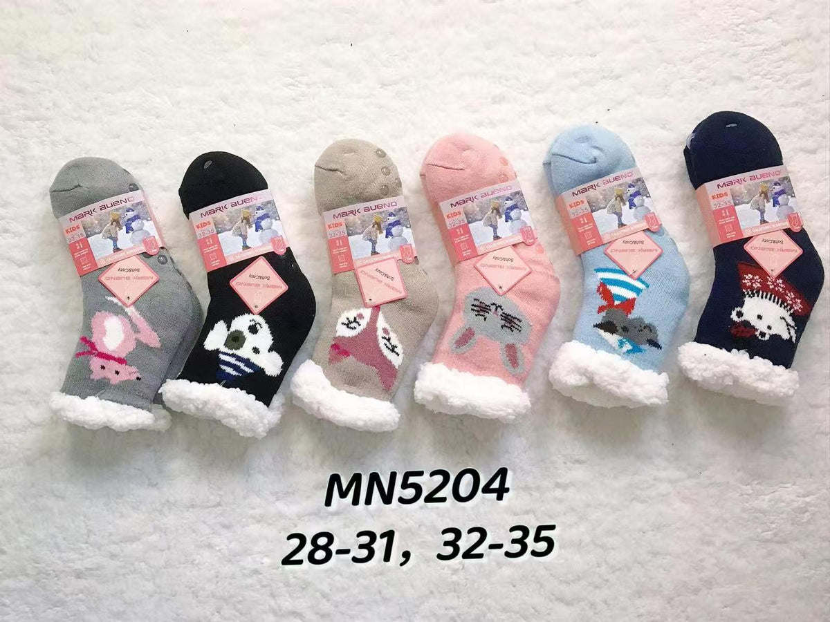 Chaussettes d'hiver pour enfants doublées fourrure(x12)5204