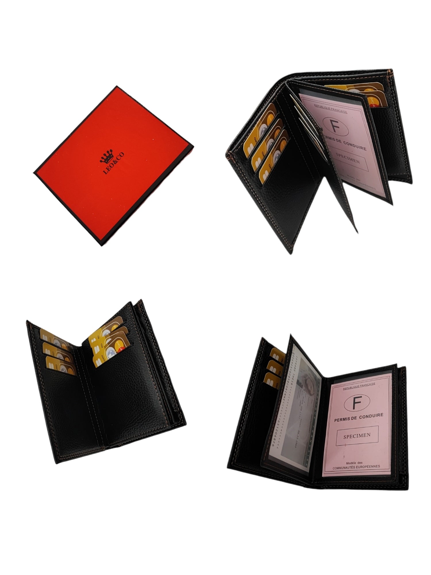 Boîte Velours Doublée Pour Boutons De Manchette - Simili Cuir Noir, Cadeau