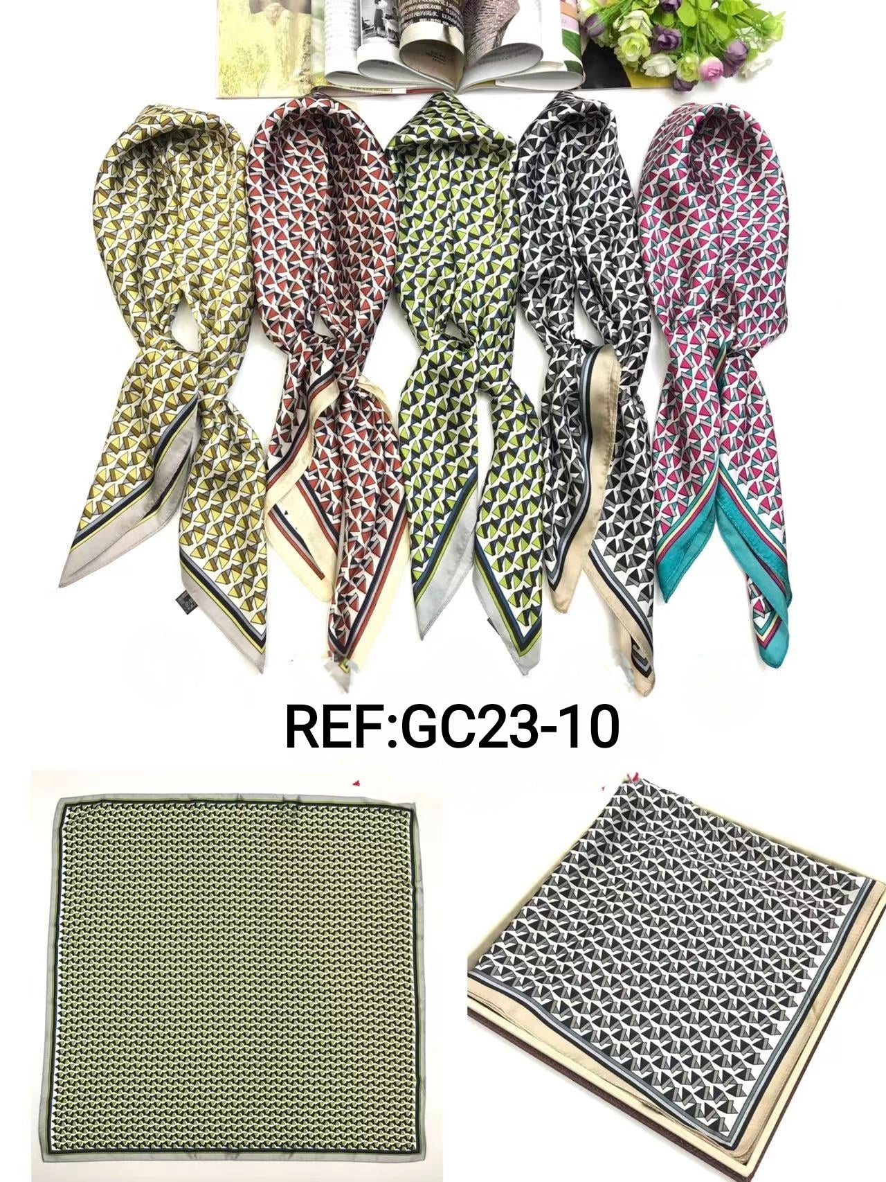 Square scarf with silk touch diamond pattern 70cmx70cm (x12)#10