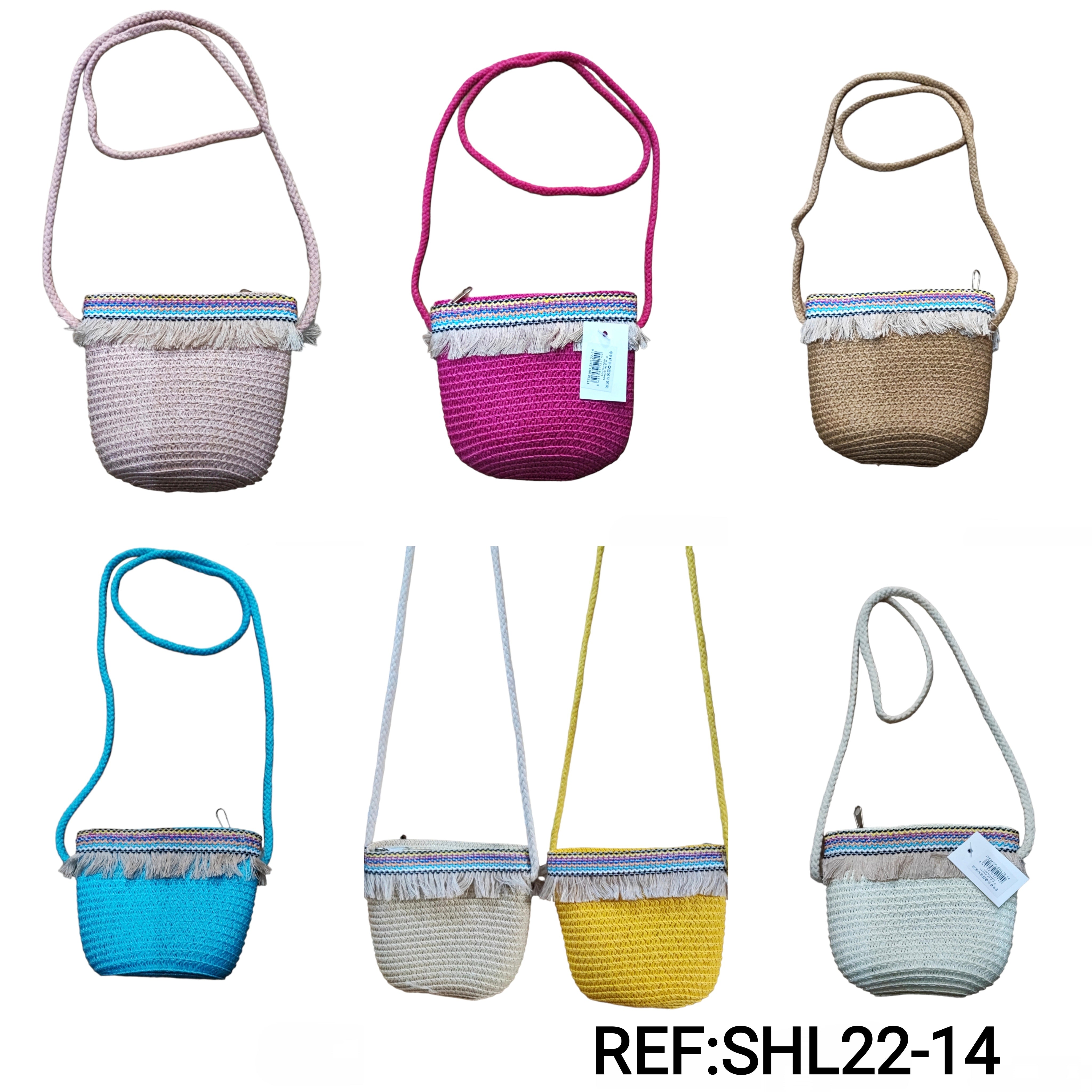 Girls' mini straw bag (x12)
