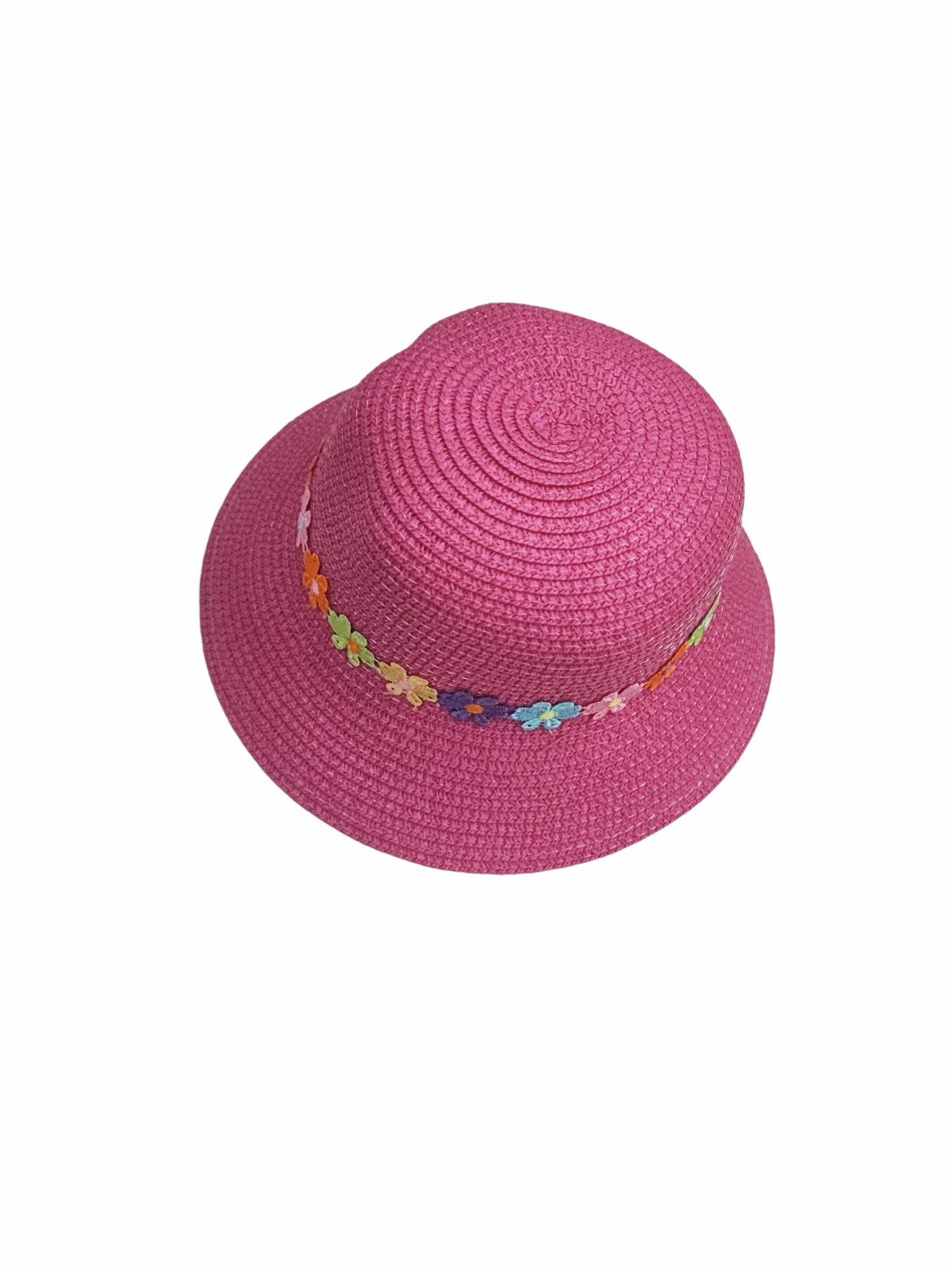 Chapeaux de paille taille enfant motif  petite fleur    (x12)