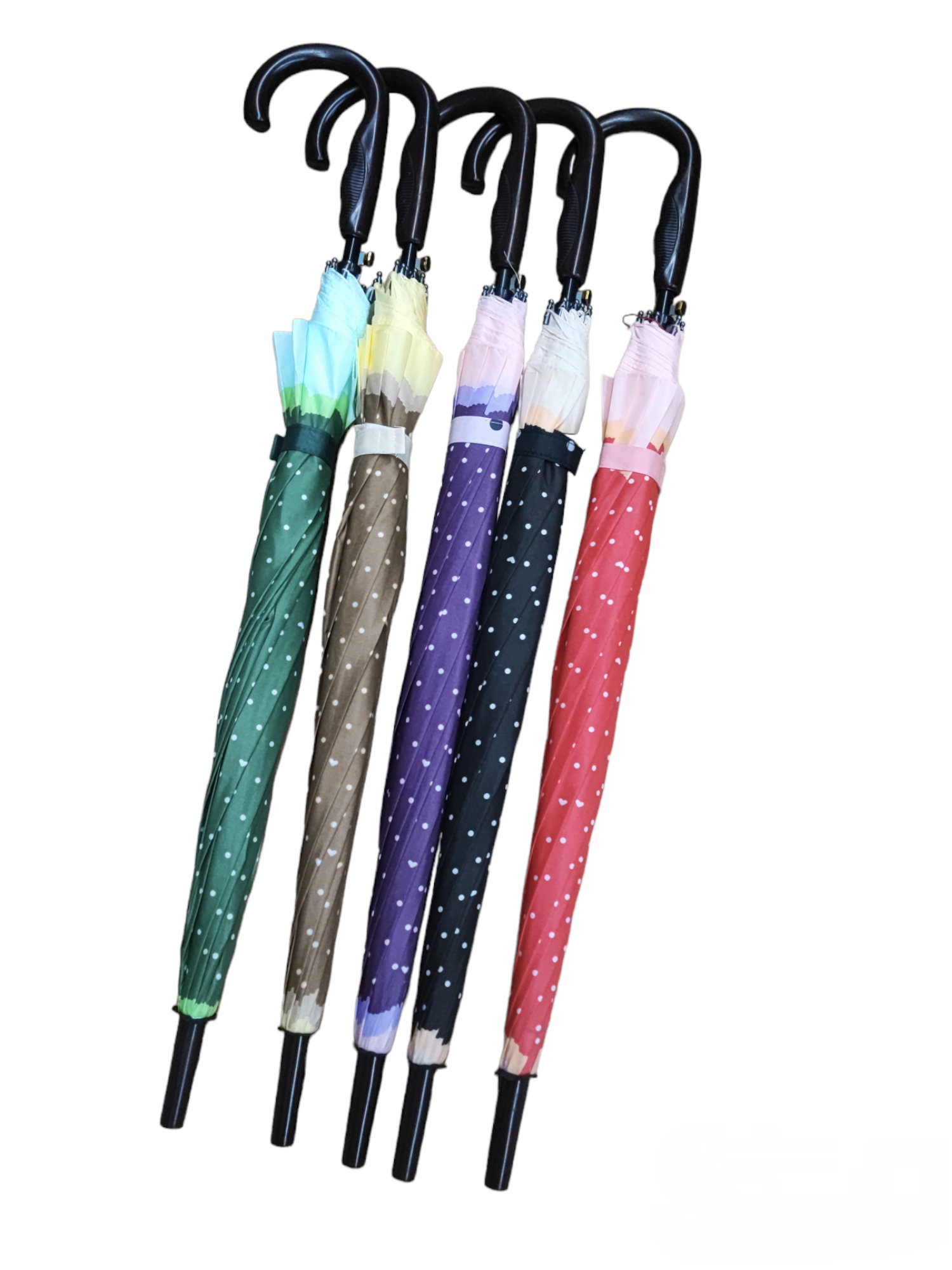 Parapluie long motif  Petit pois (x12)