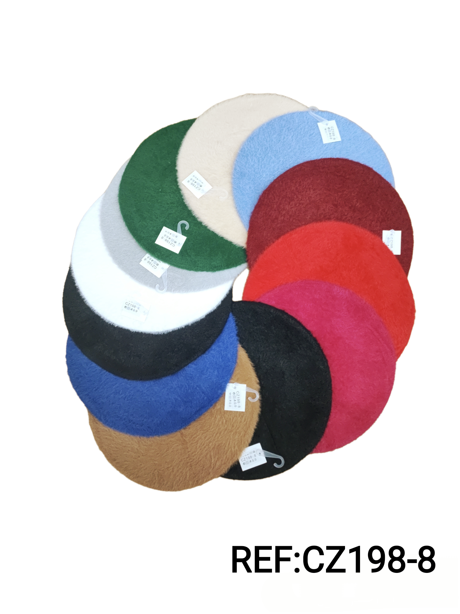 Women's beret trendy hat mixed colors (x12) #198