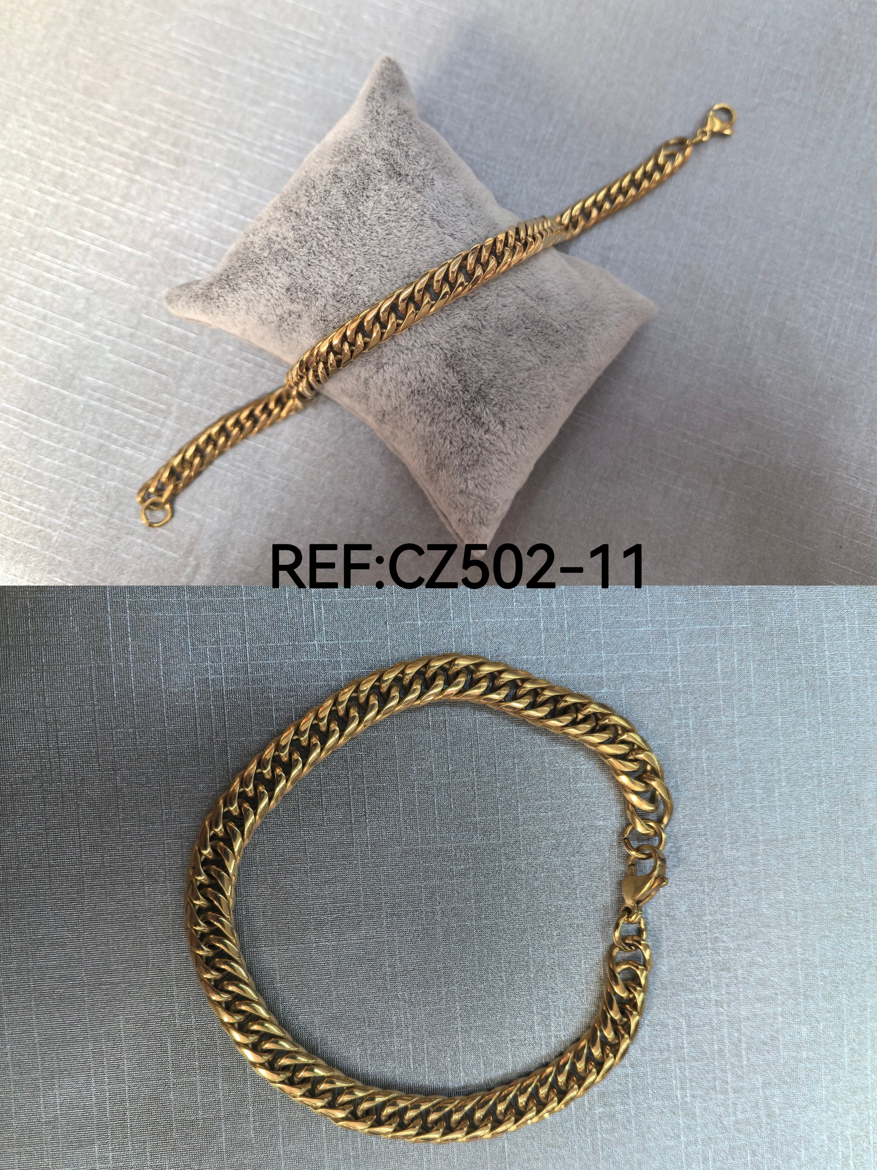 Bracelets goumette en acier inoxydable (X2)