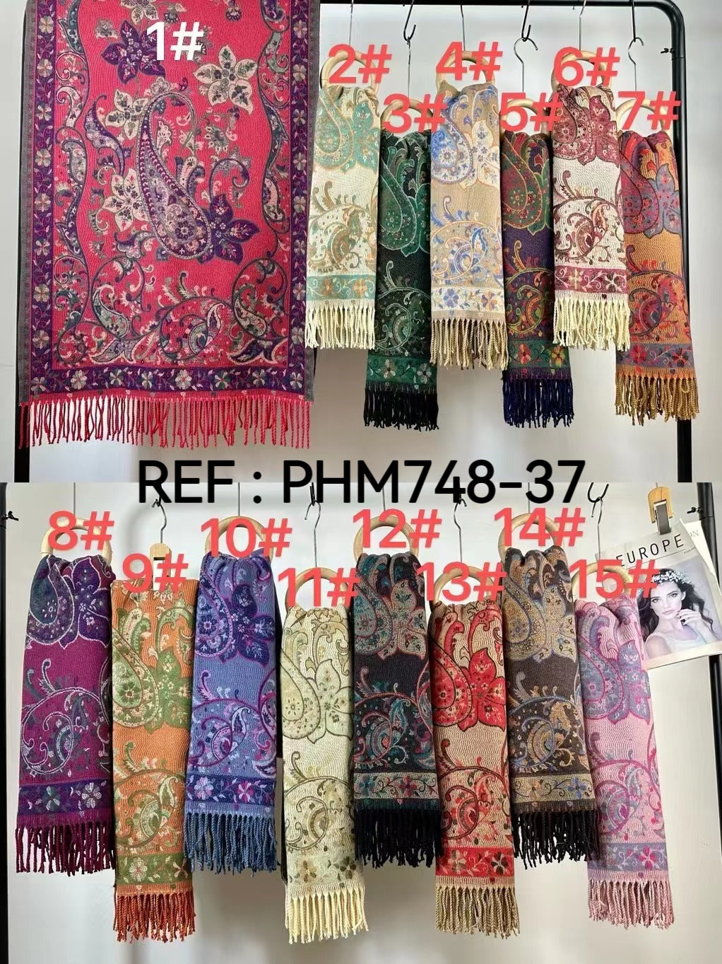 Châle Écharpe   Motif Paisley(x12) #37