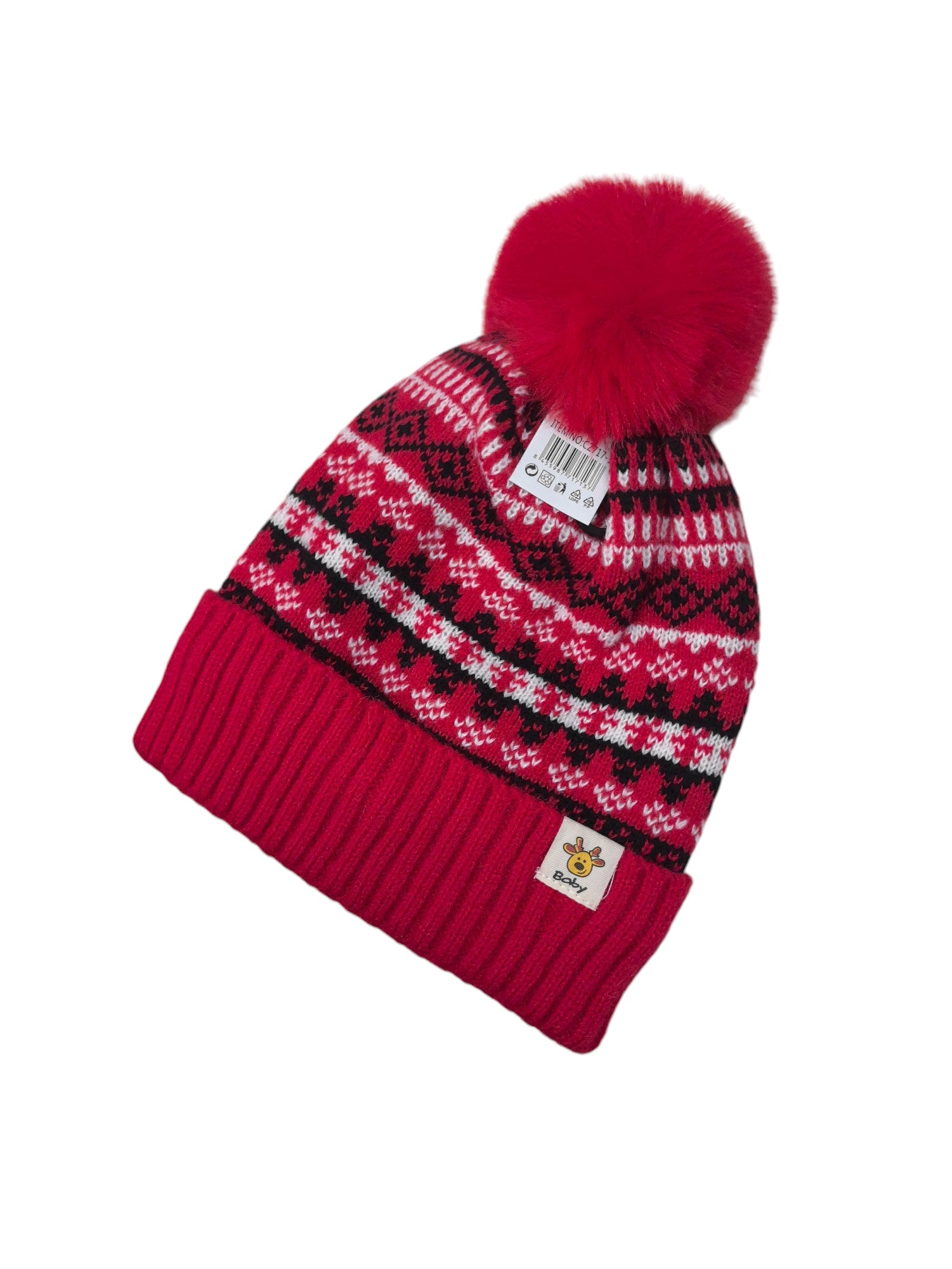 Bonnet enfant fourré pompon   (x12) #13