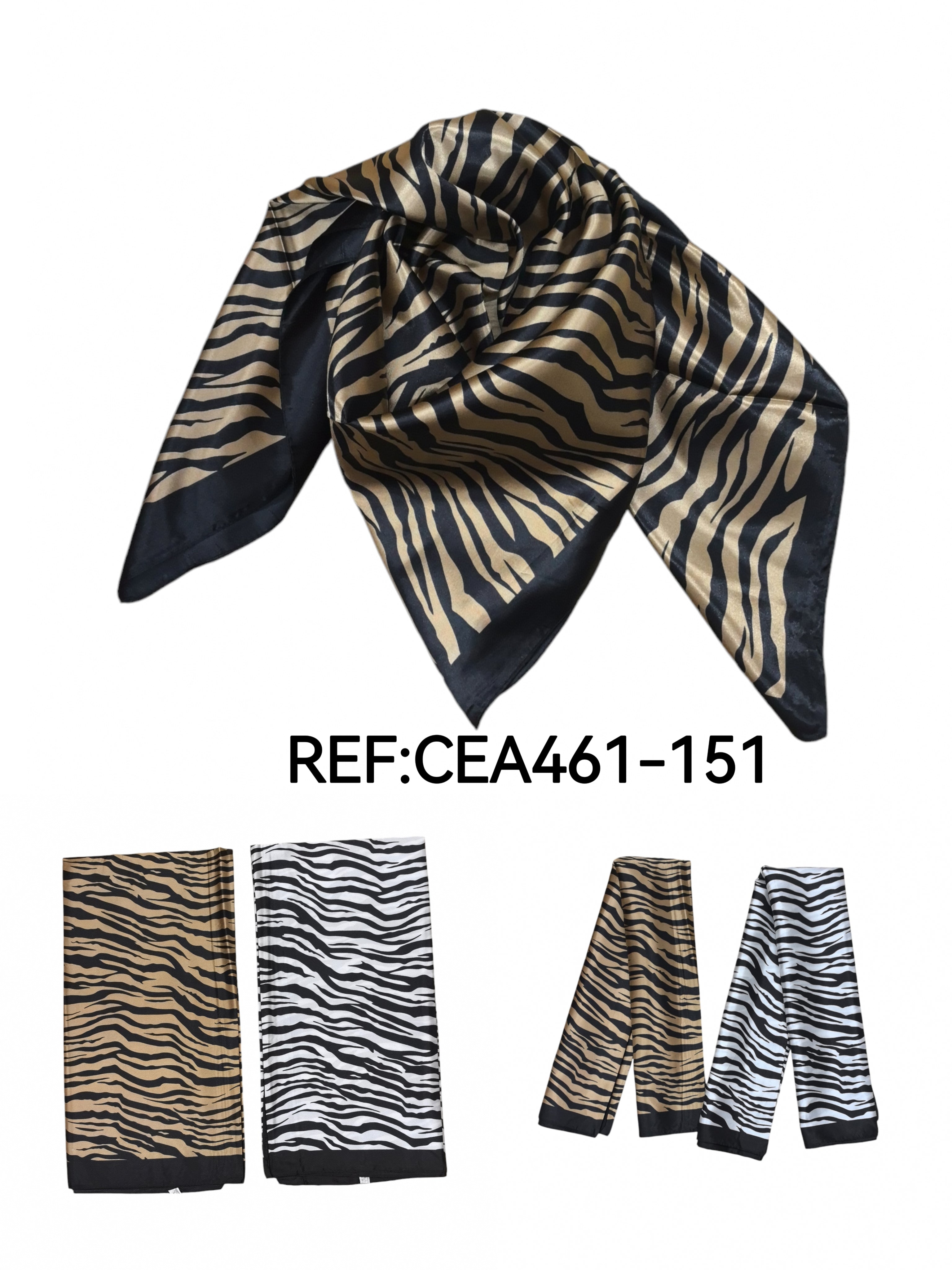 Foulard carré  90cm imprimé fantaisie (x10)#151