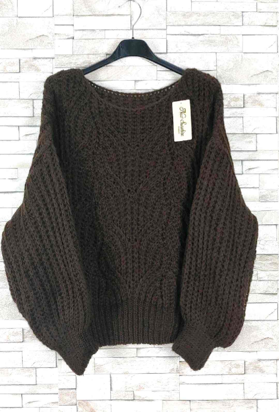 Pull col rond Oversize manche bouffant (x8)