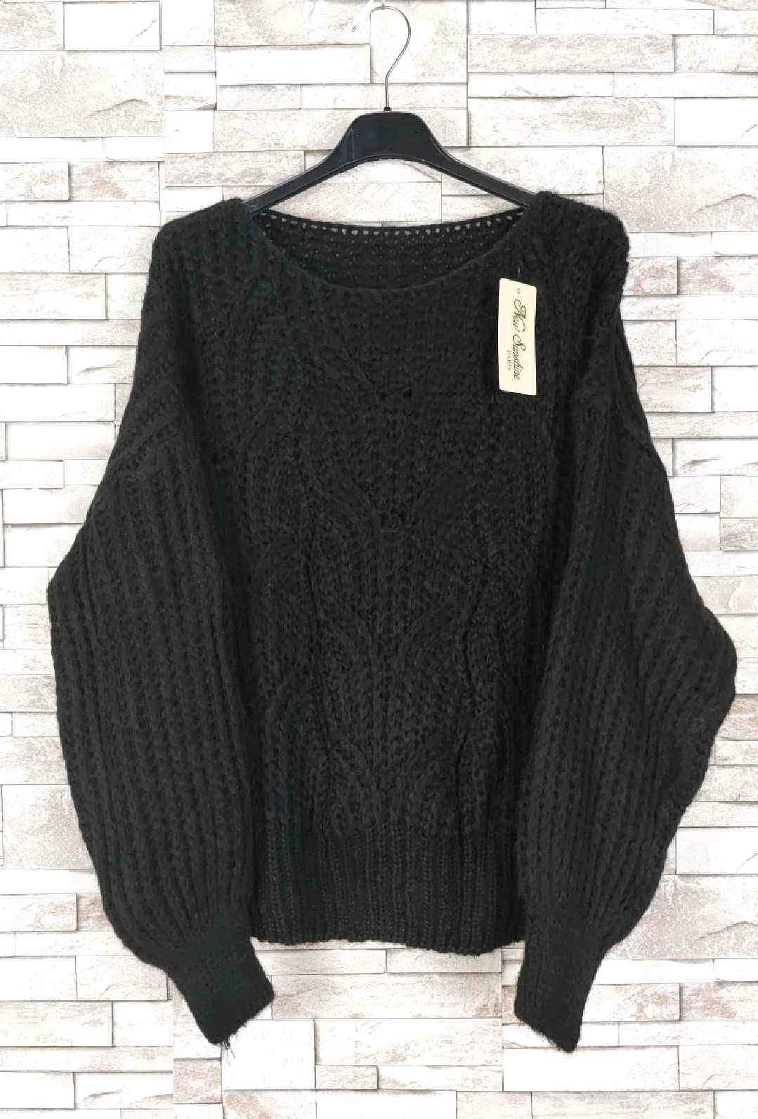 Pull col rond Oversize manche bouffant (x8)