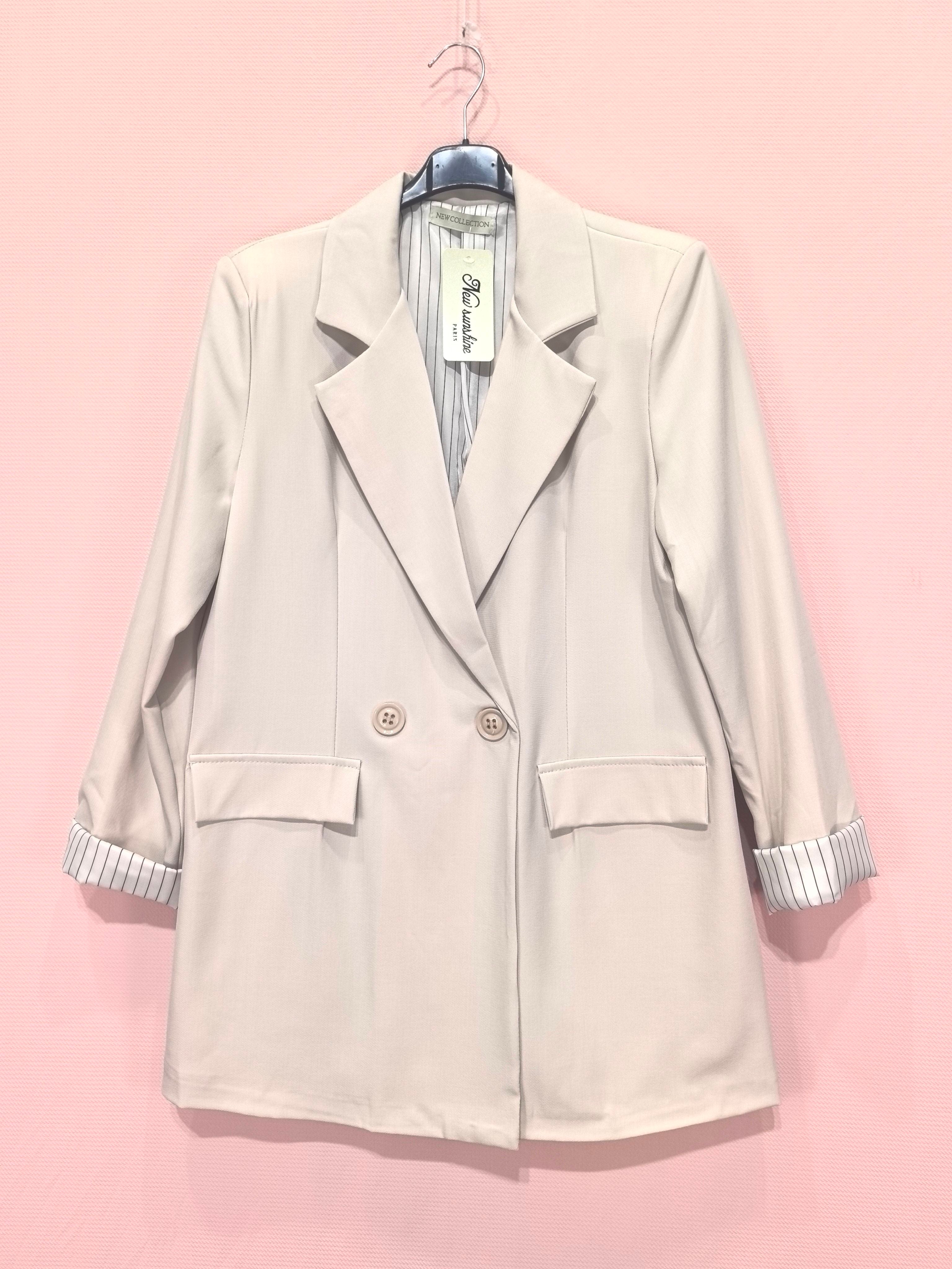 Blazer Avec Boutons Doublure À Rayures (X6)