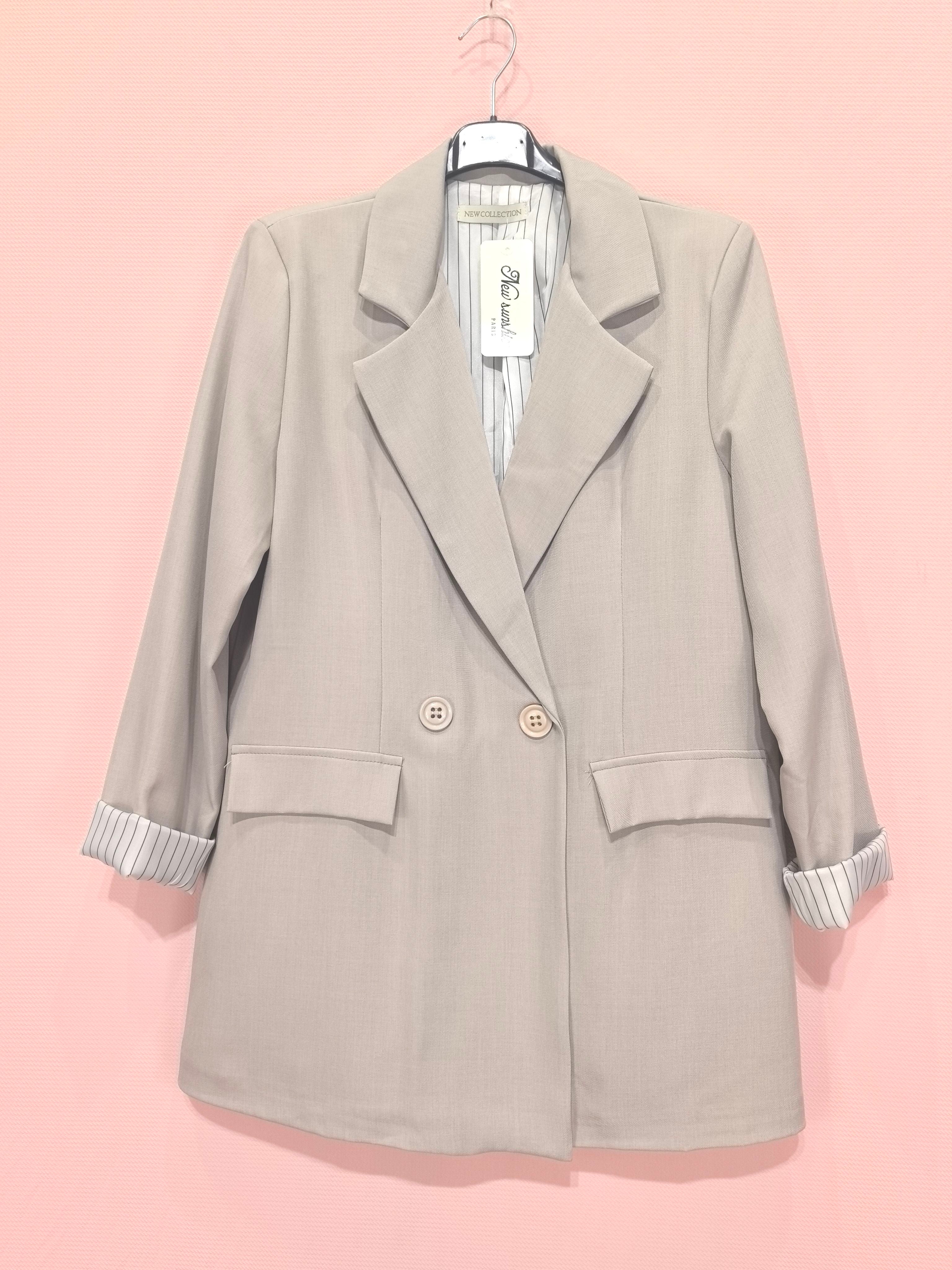 Blazer Avec Boutons Doublure À Rayures (X6)