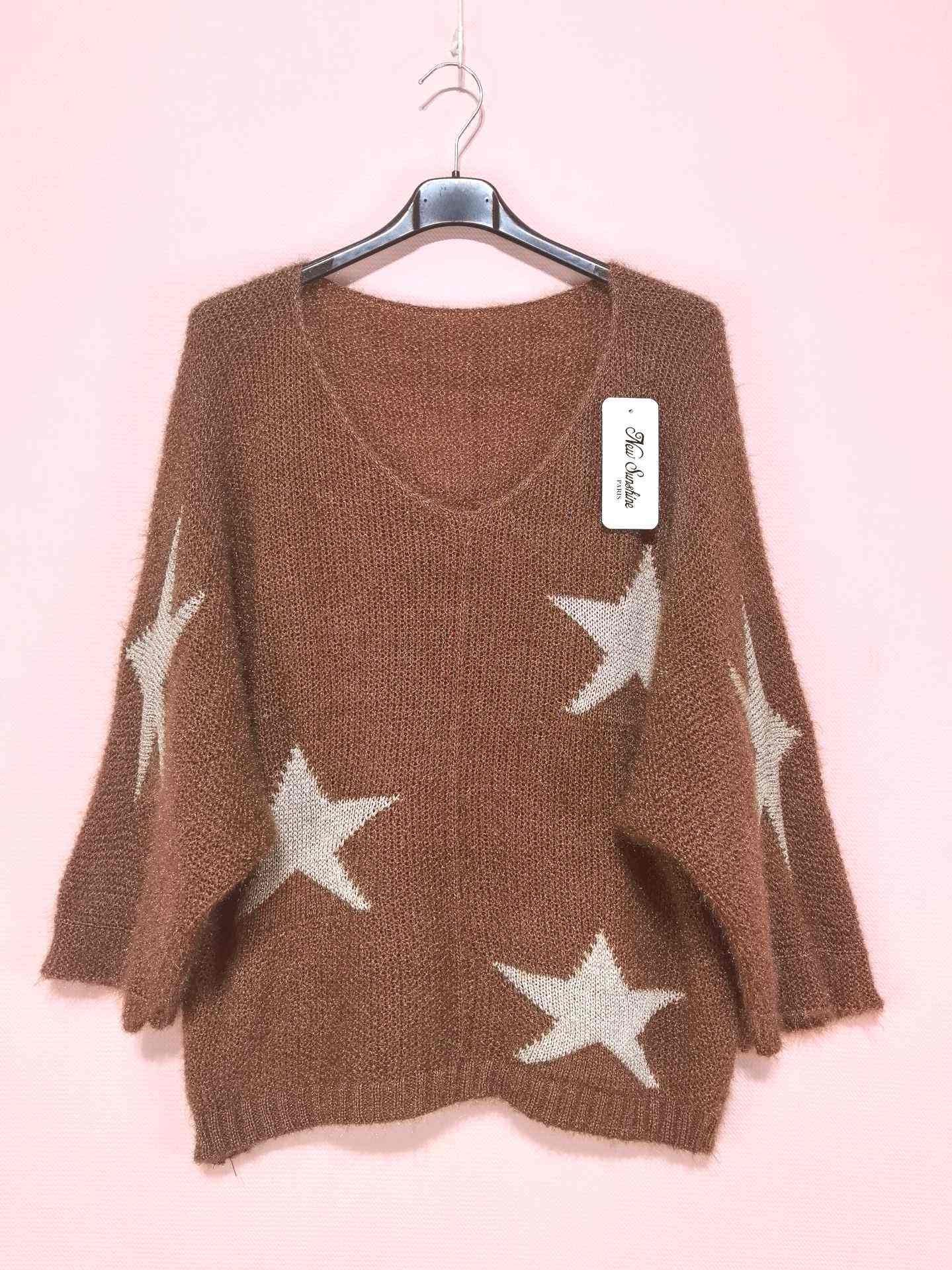 Pull manches chauve étoiles dorés (x8)