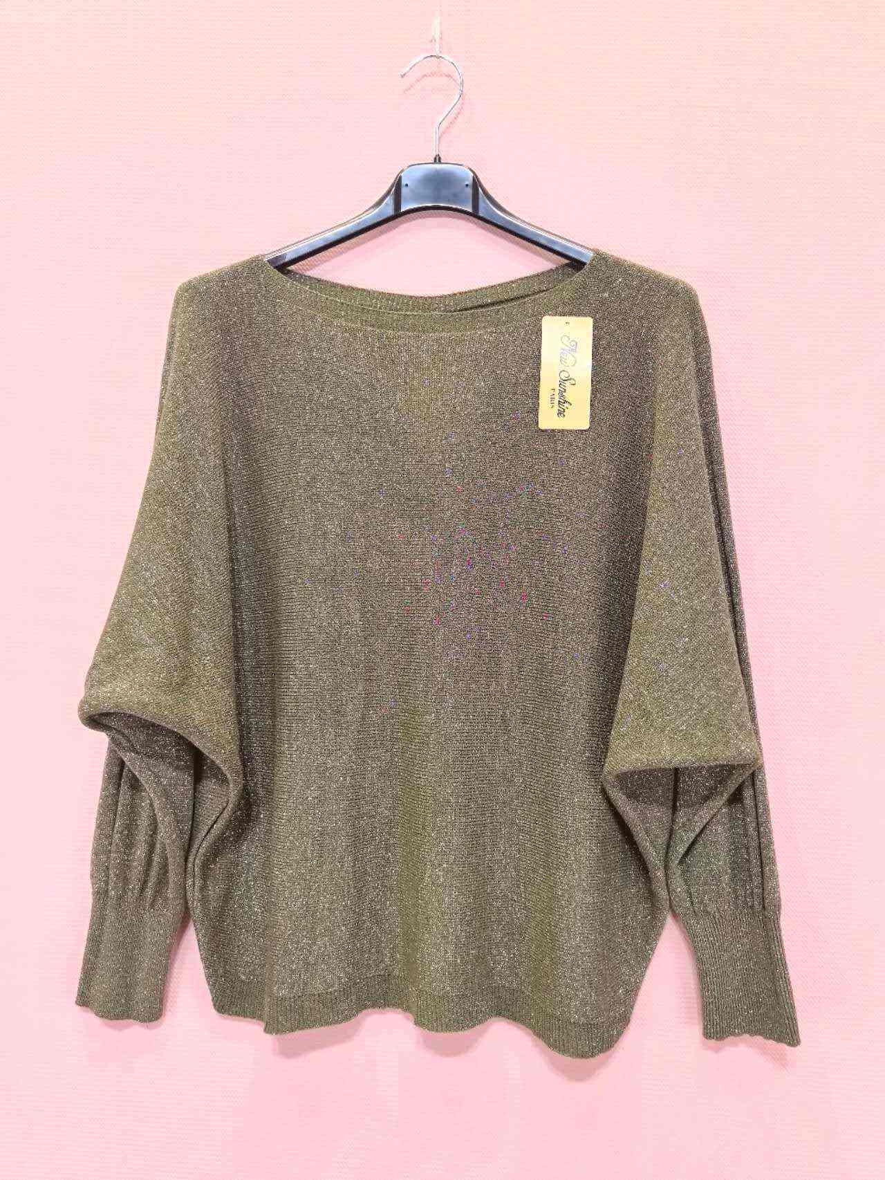 Pull Brillant Manches Chauve Souris(×8)