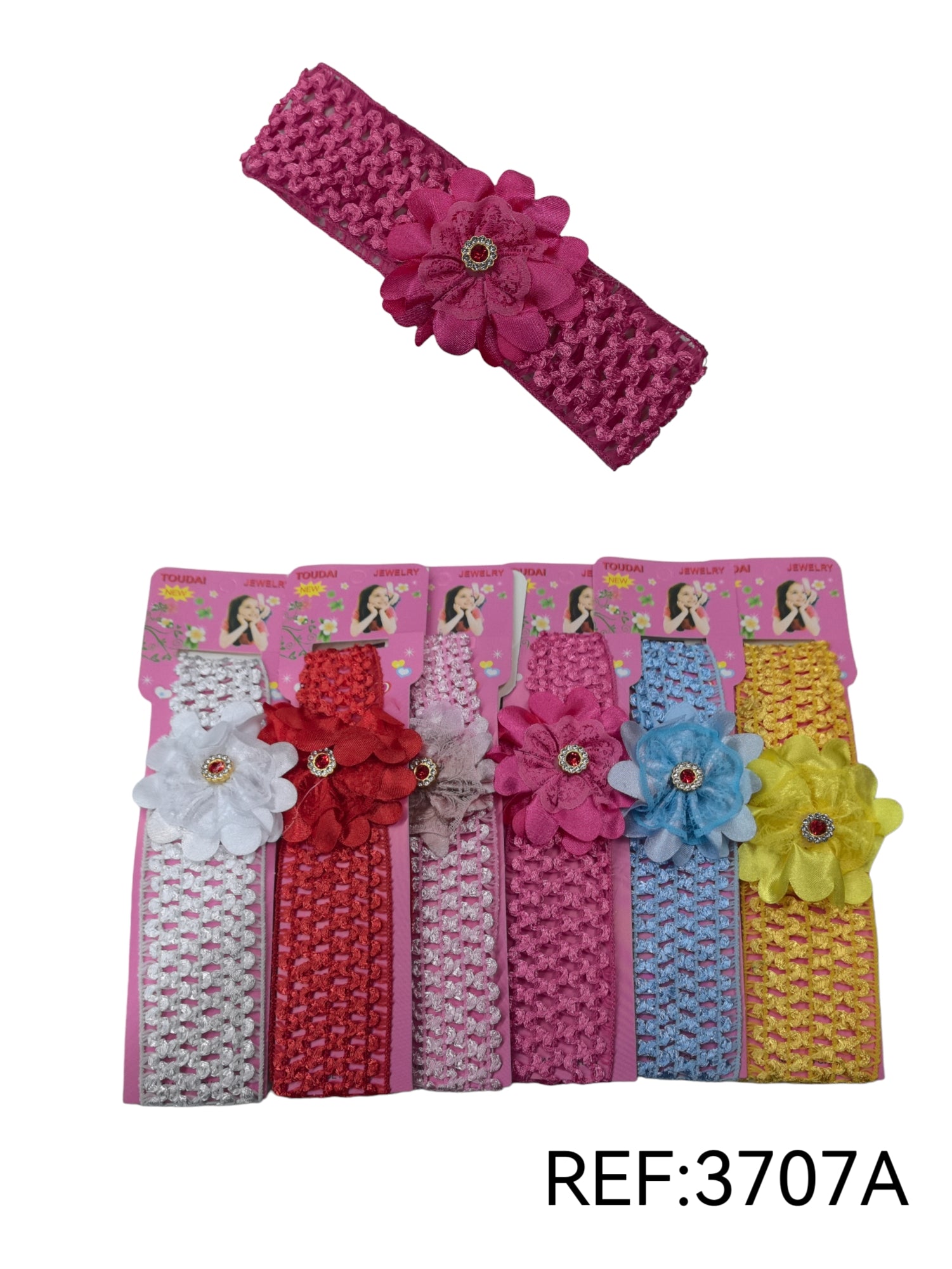 Children's flower headbands tile flower pattern (x12)