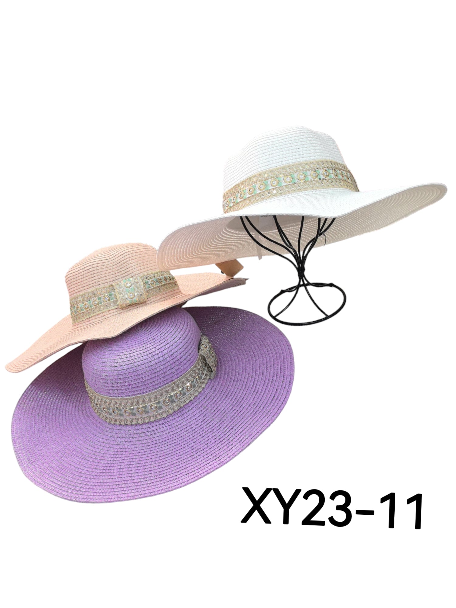 Chapeau capeline  femme ruban Paillettes (x12)#11