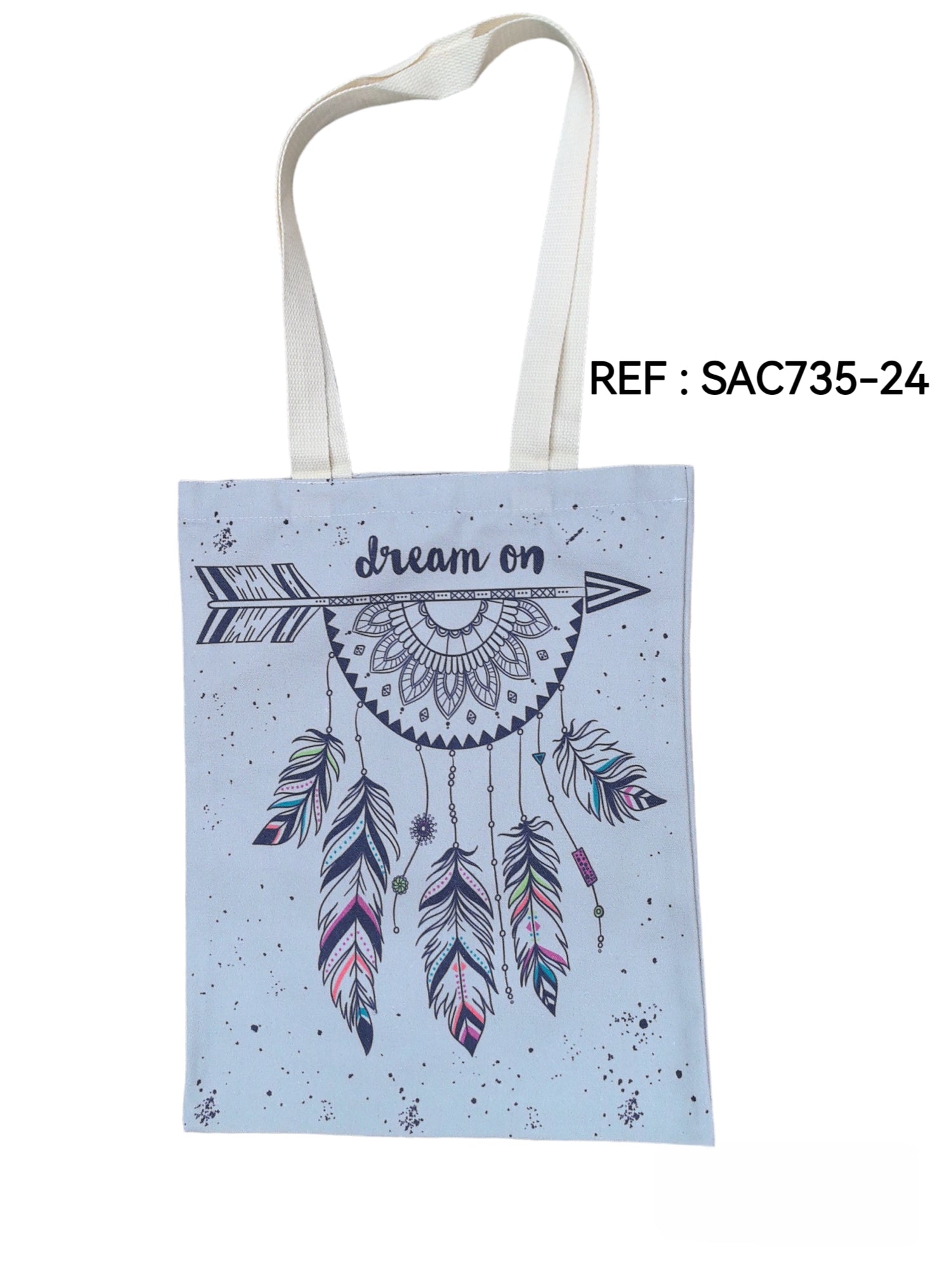 Sac tote bag motif plume(X3)#24