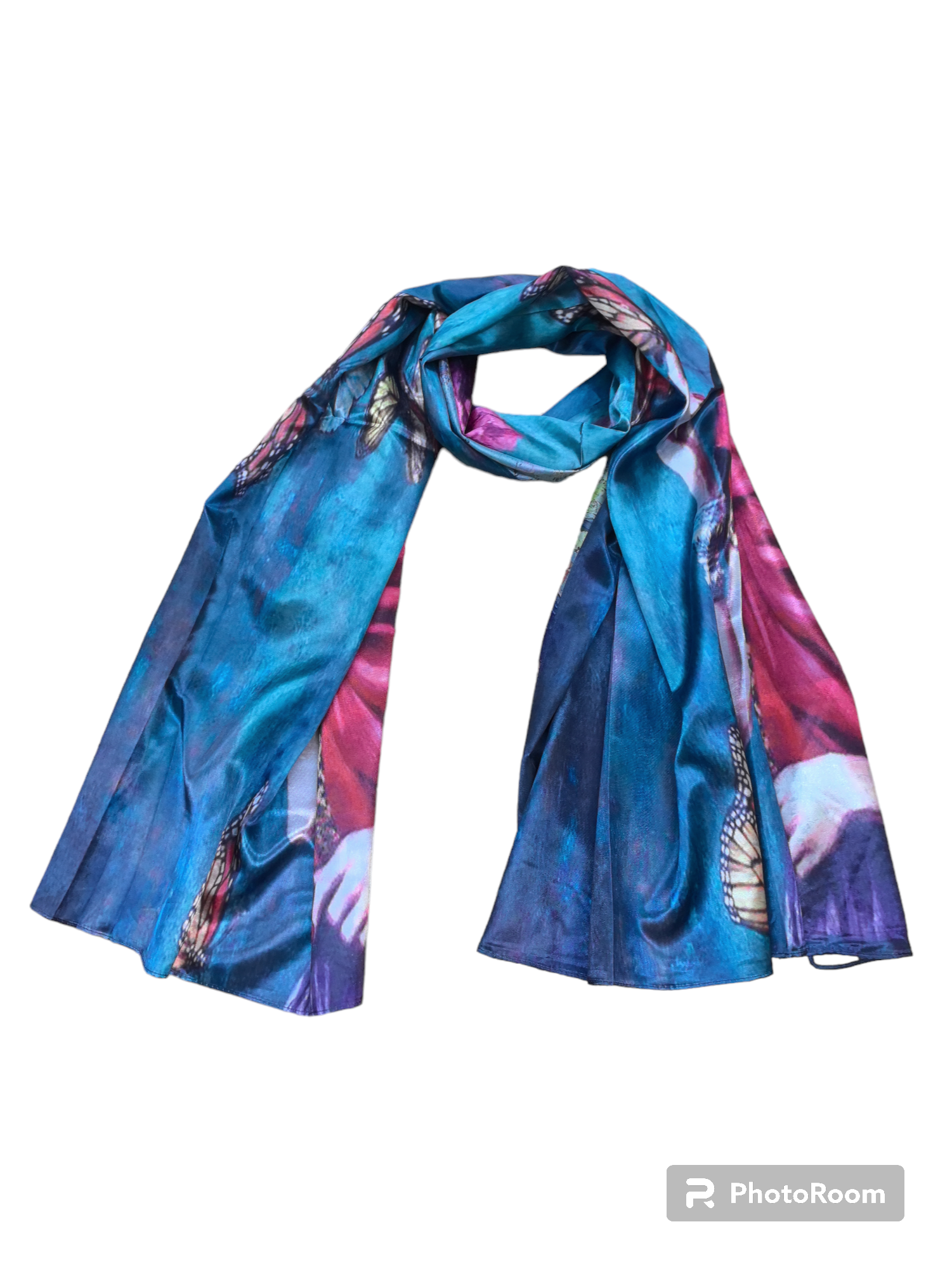 Double-sided oil painting shawl scarves (x4)#27