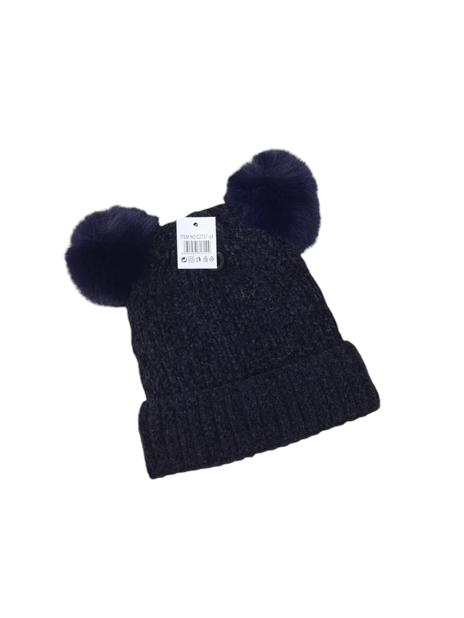 Bonnet chic à double pompon pour enfant (x12)