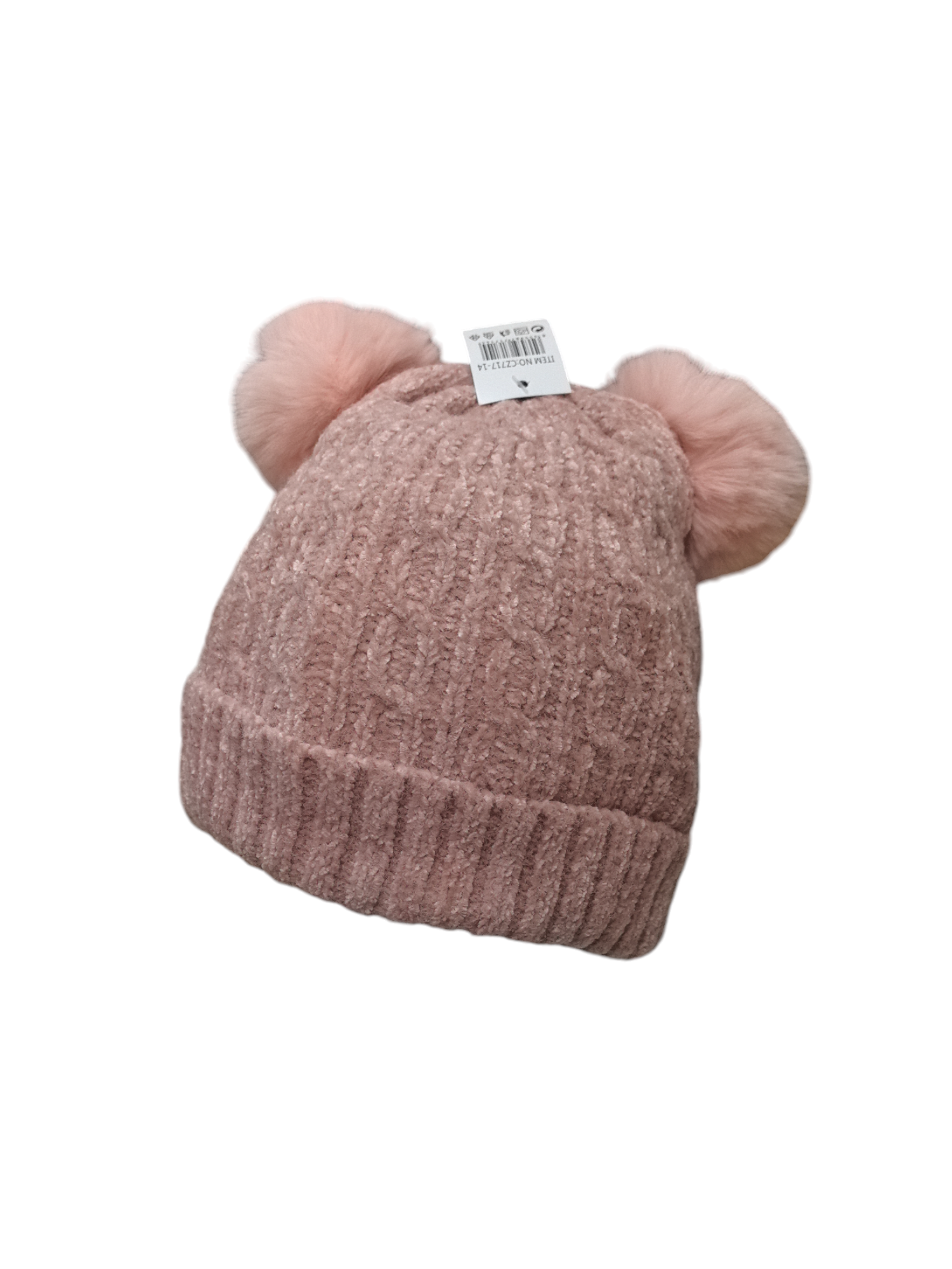 Bonnet chic à double pompon pour enfant (x12)