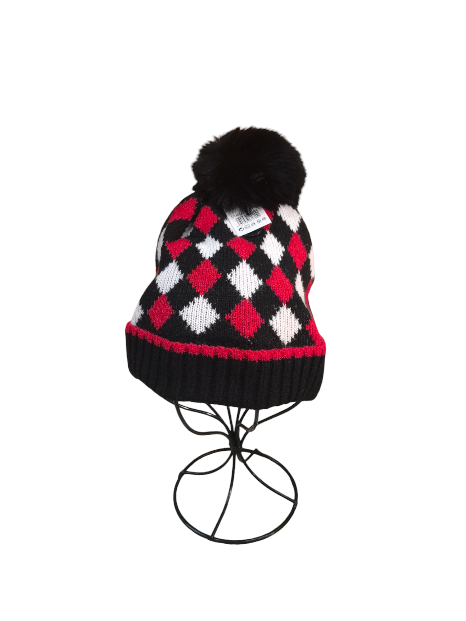 Bonnet enfant fourré pompon   (x12) #15