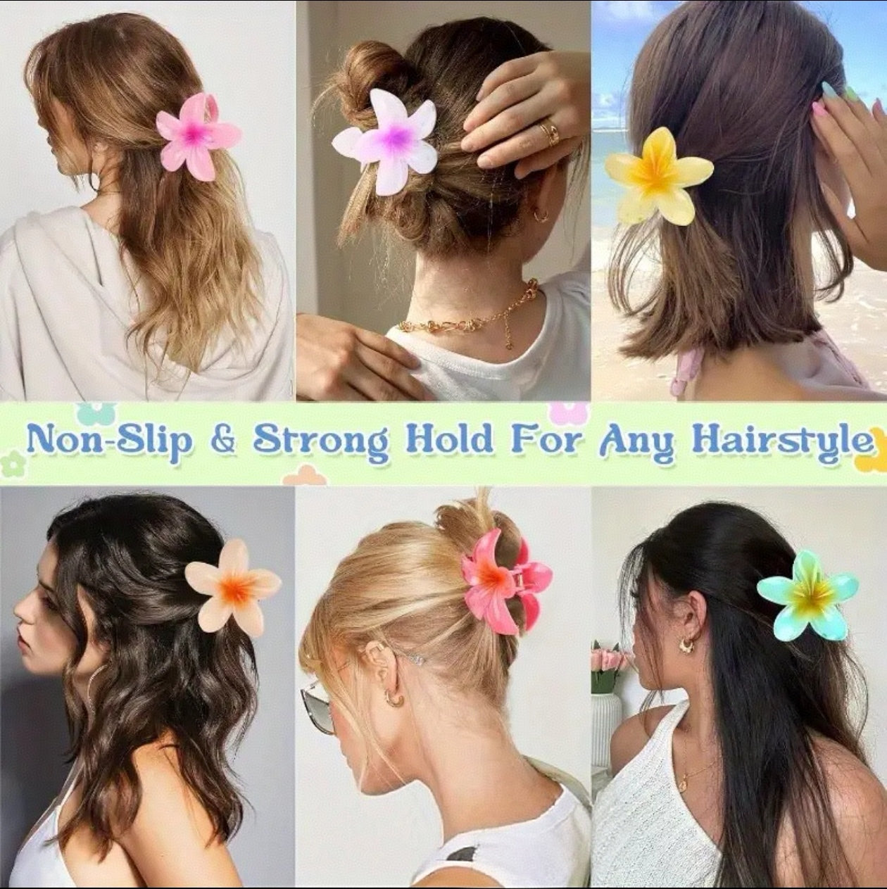 pinces  cheveux  forme  fleur (x12)#1