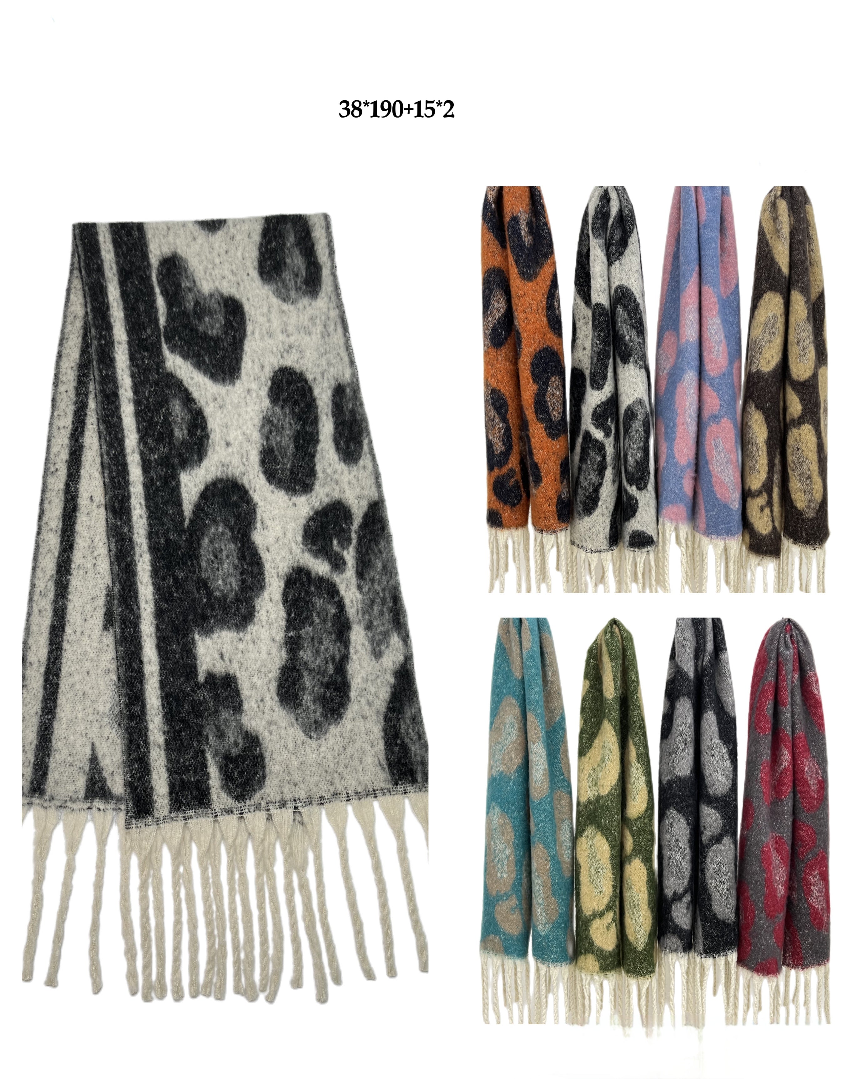 Large wool leopard print scarf (x6)#31