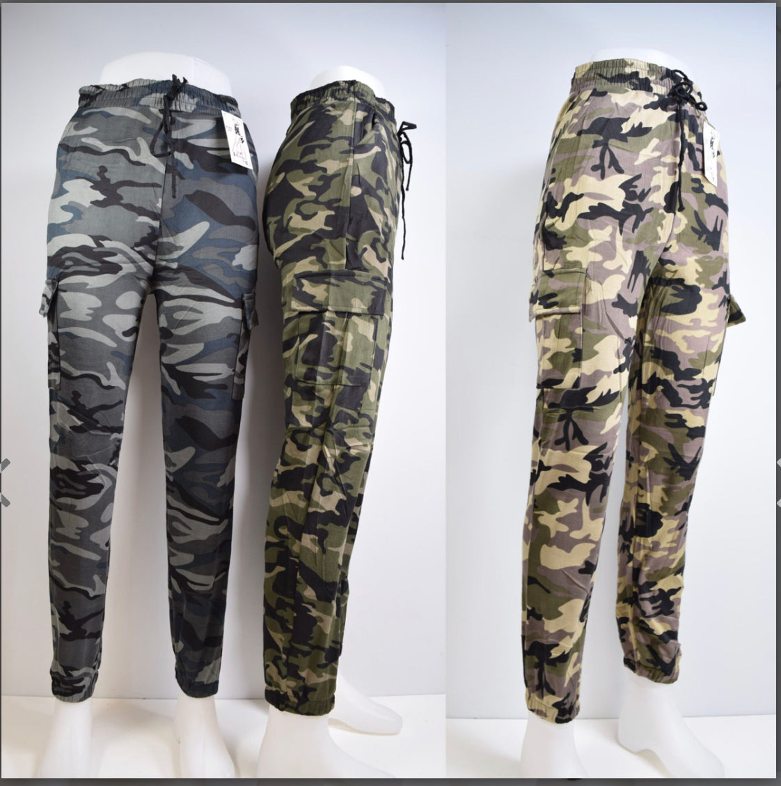 Fleece jogging pants with military pattern (x12)