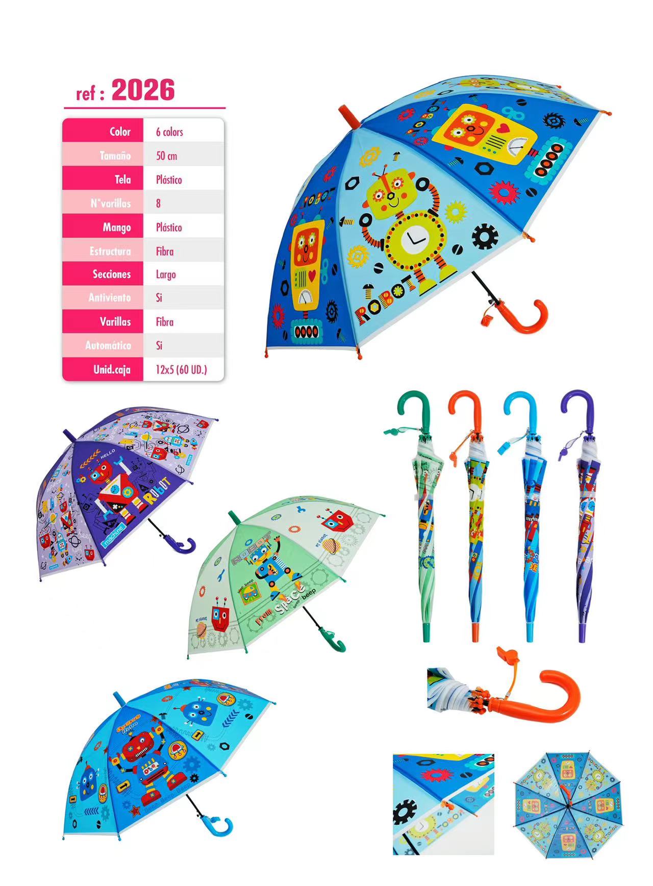 LOT DE 12 - Parapluie transparent ENFANT #2026