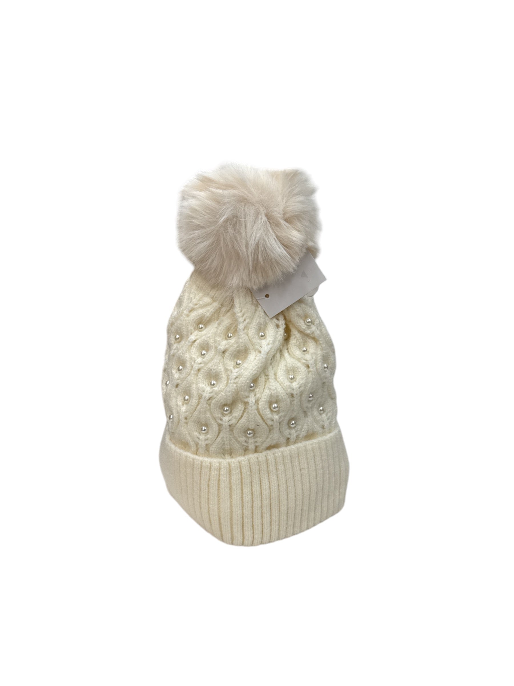 bonnet femme tricoté avec perle(x12)