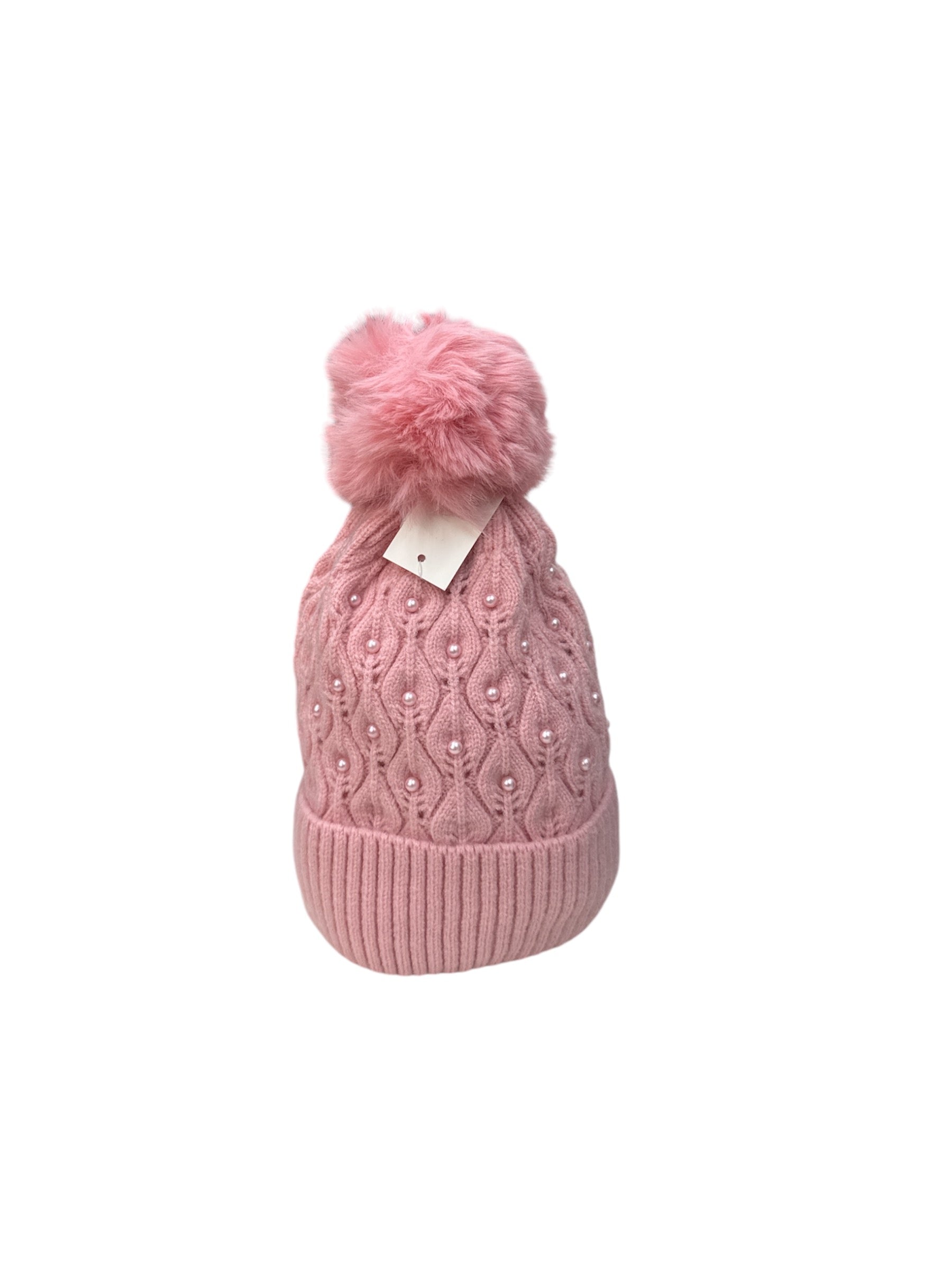 bonnet femme tricoté avec perle(x12)