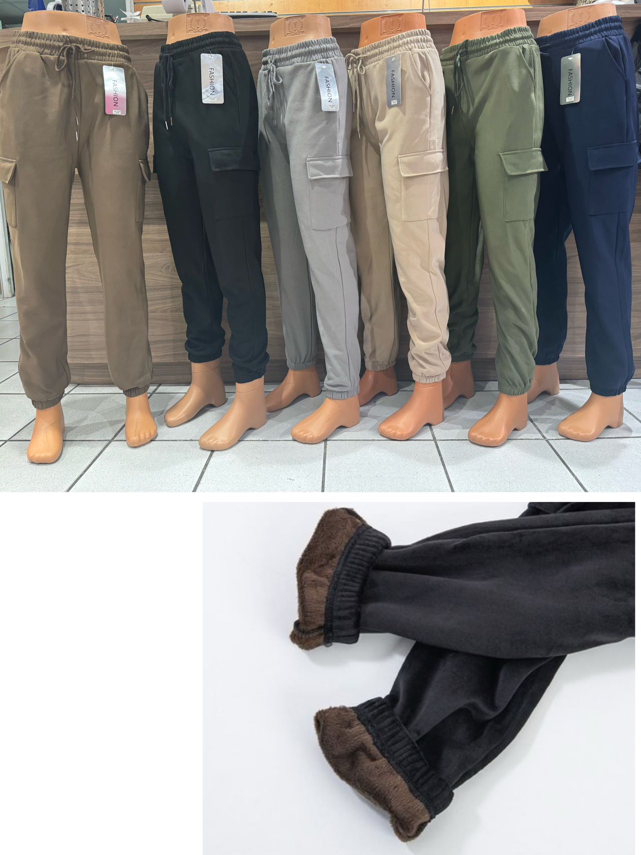 Pantalon Cargo Femme avec Poches Latérales (x12)