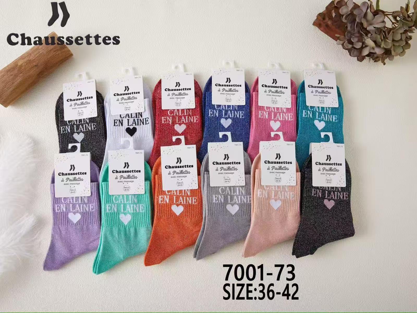 chaussette pailletee avec message(×12)#73