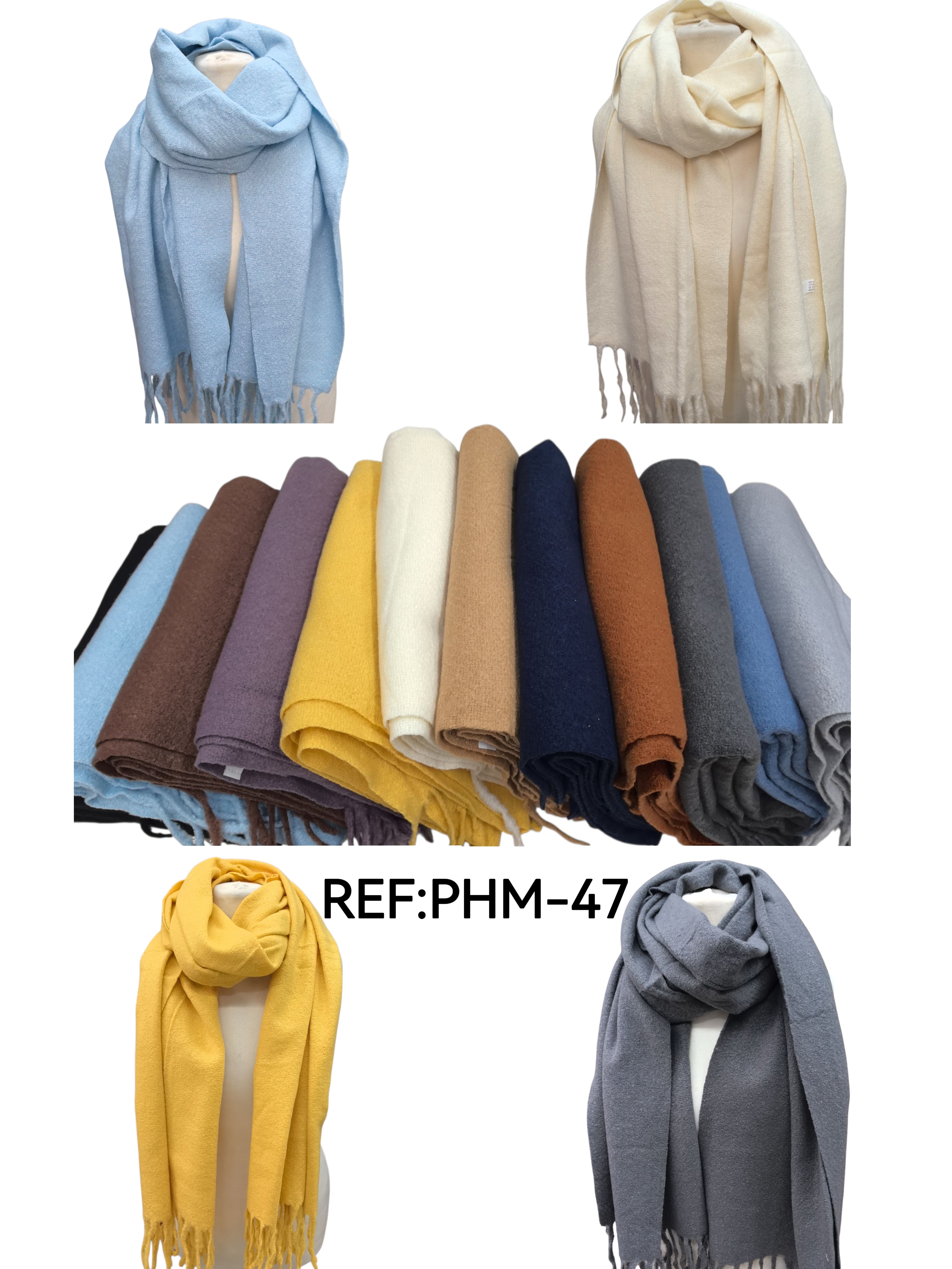 Écharpe châle couleur  unie (x12)#47