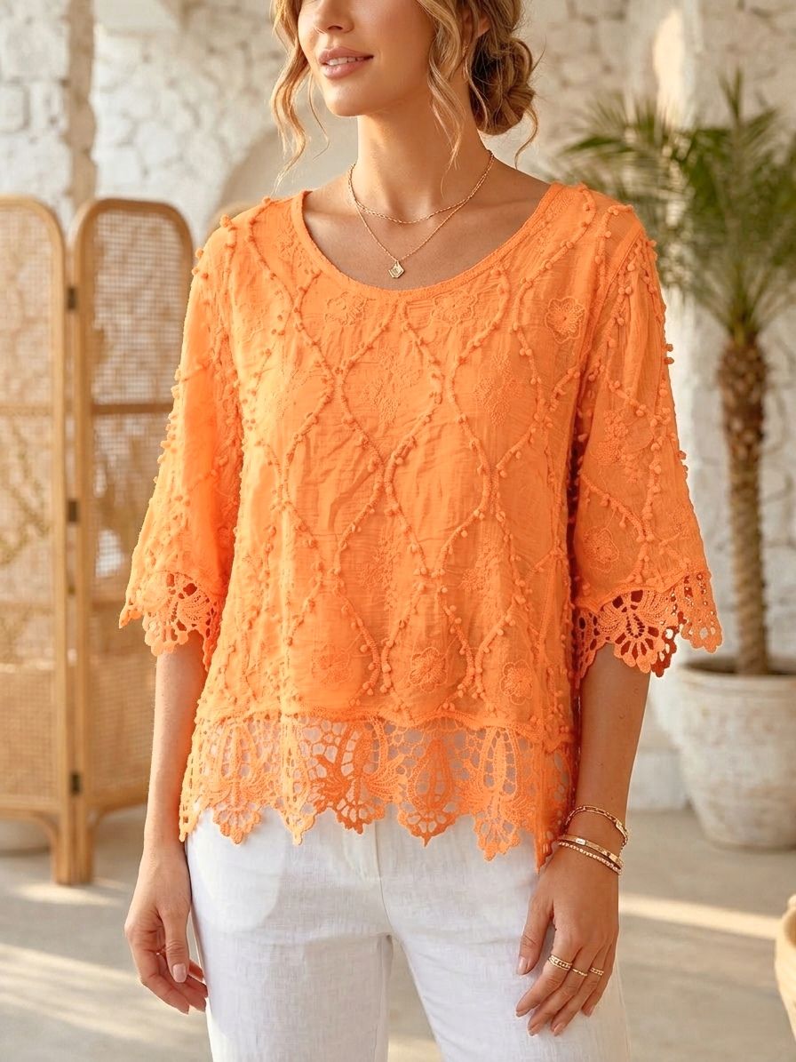 Blouse à broderie anglaise(x6)