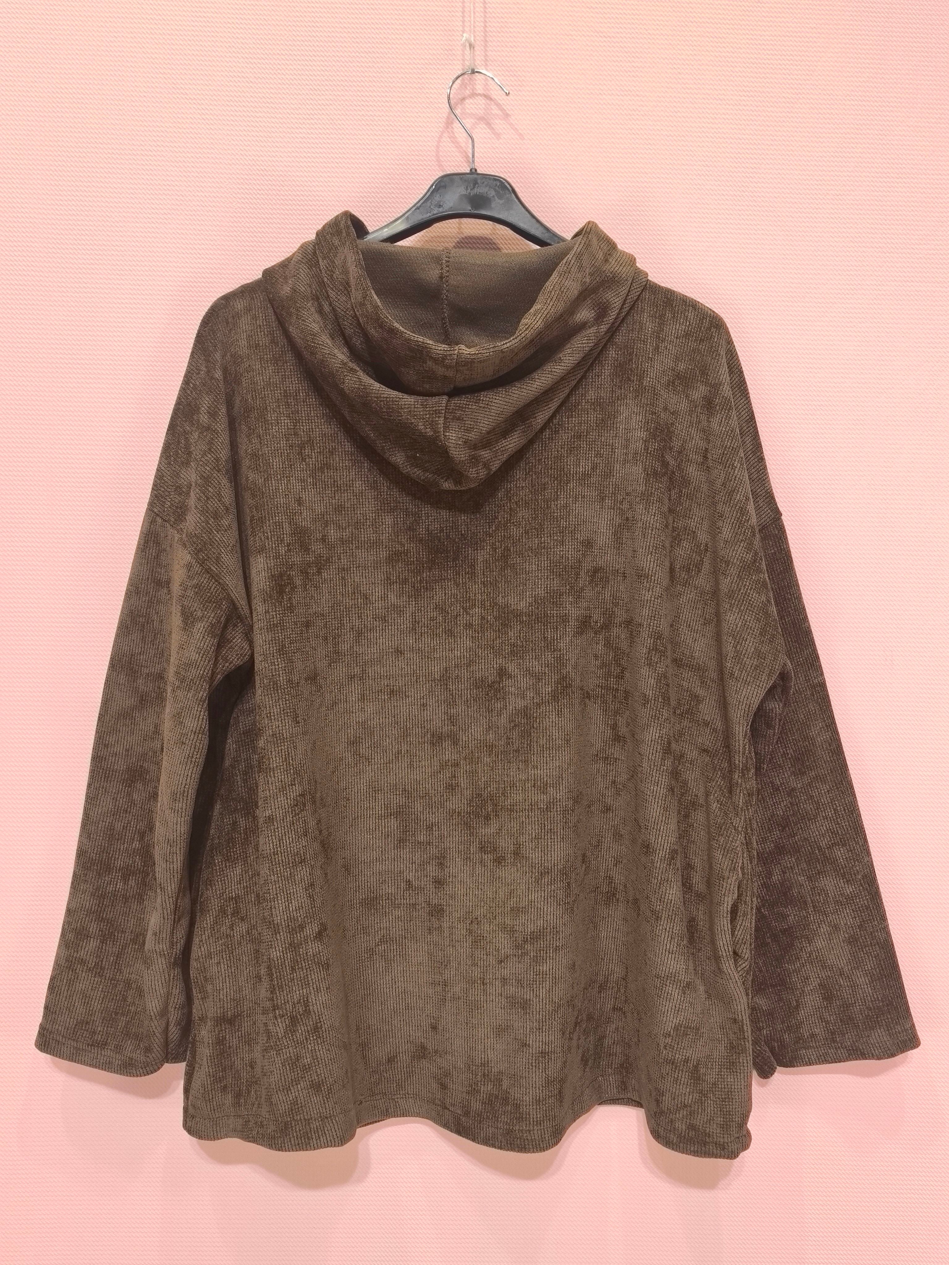 Gilet zippé à capuche velours Avec Deux Poches（X6）