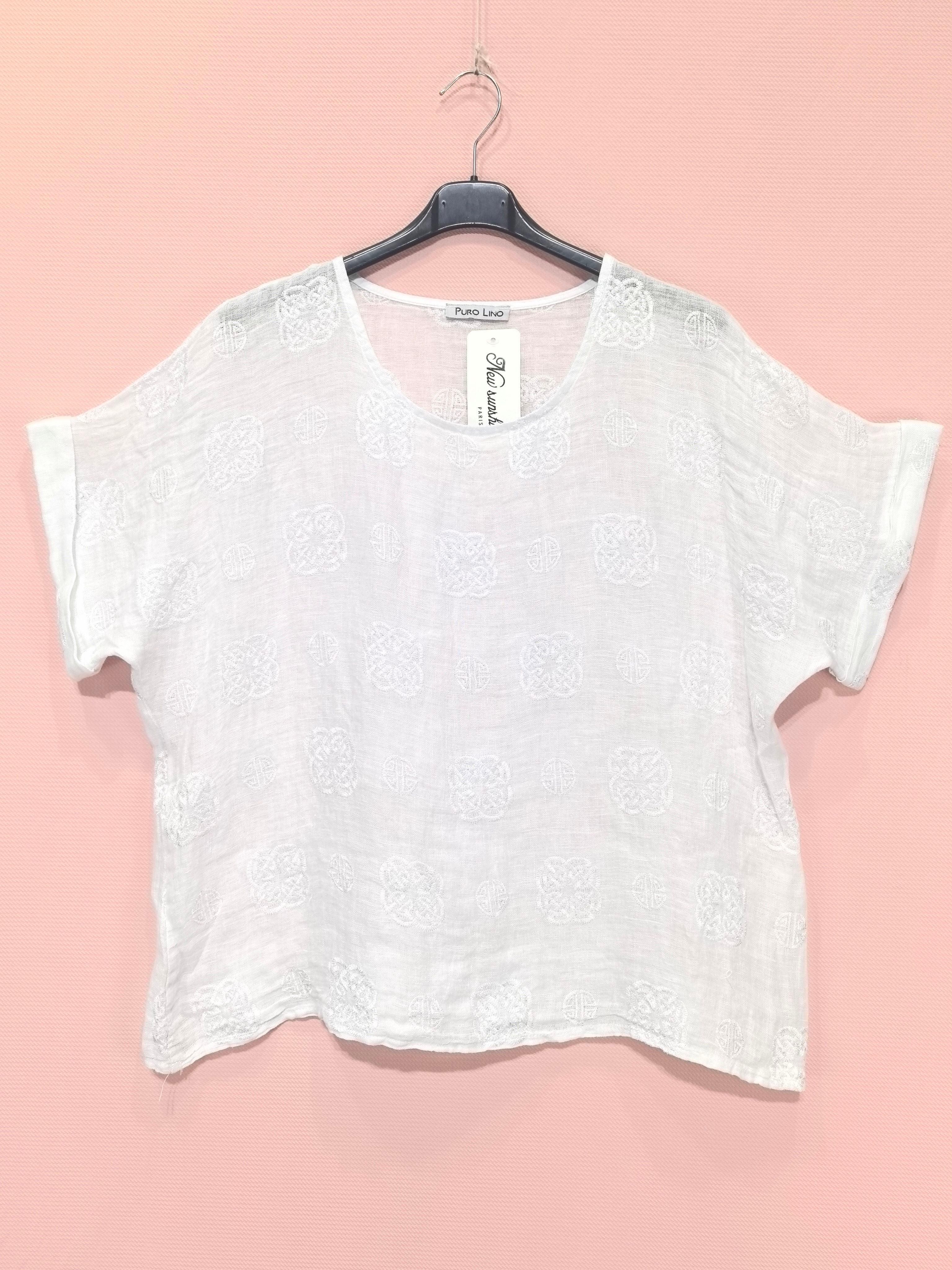 T-shirts Broderie En Lin （x8）