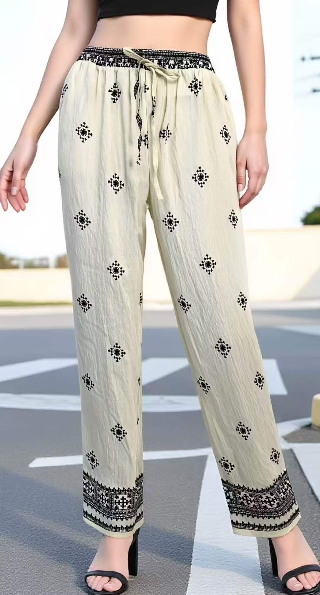 Pantalon de  Bohème Fluide Imprimé (x12)#73016